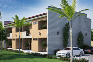 2 bedroom apartment building plan - ID 28802