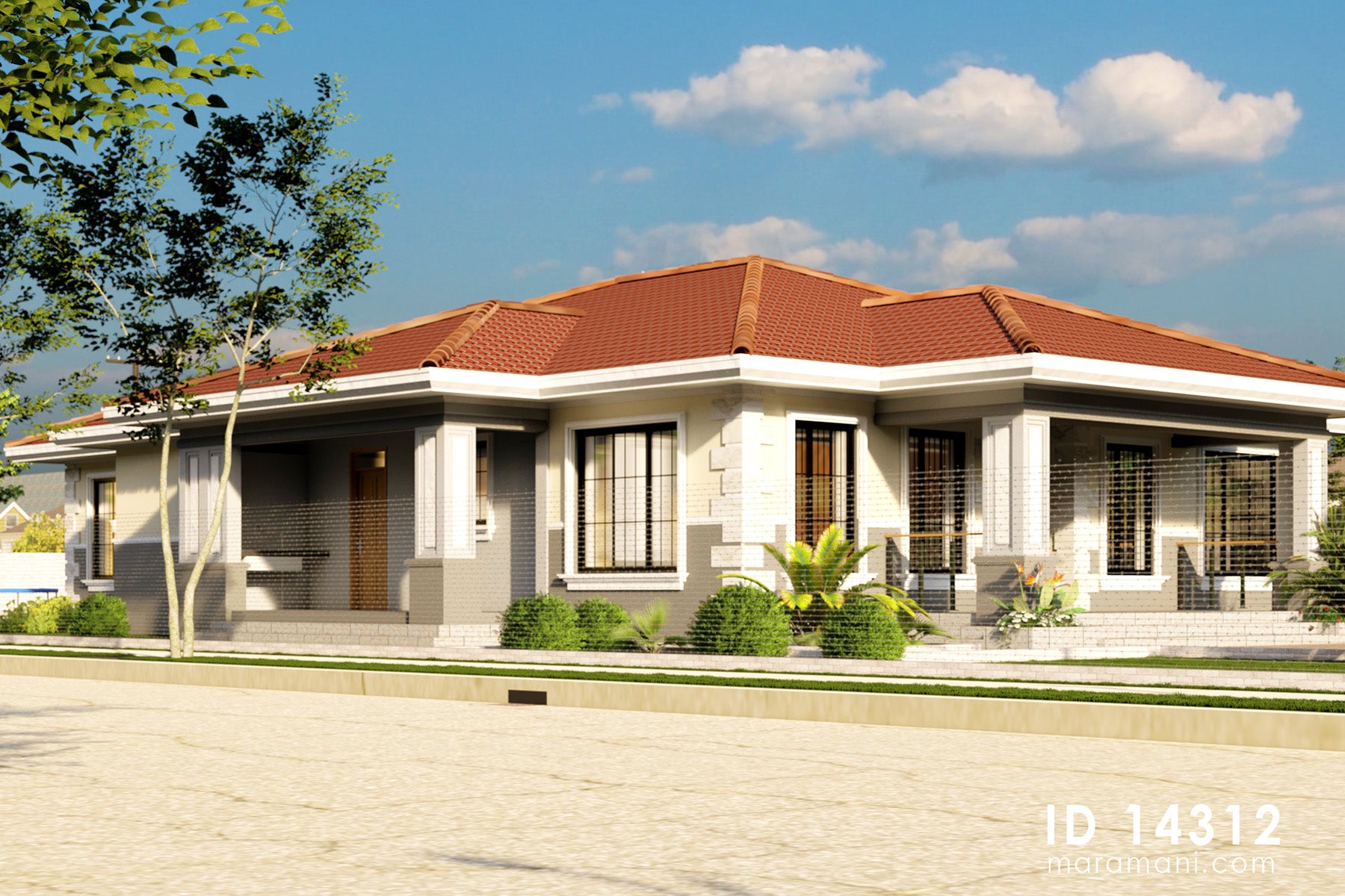 4-Bedroom Hipped roof house - ID 14312