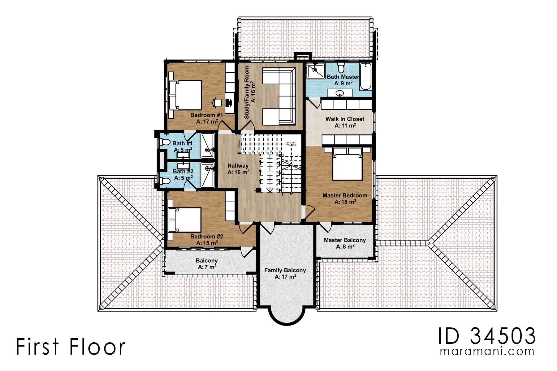 4 Bedroom modern house design - ID 34503