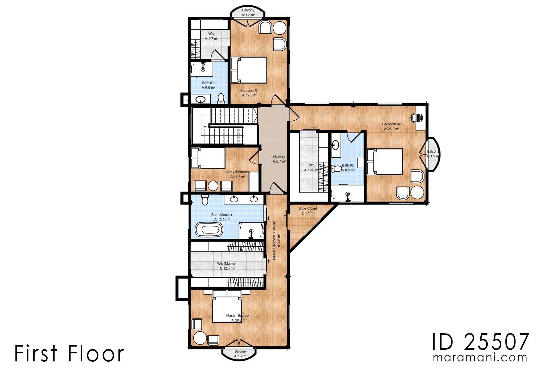 5 Bedroom Farmhouse Plan - ID 25507