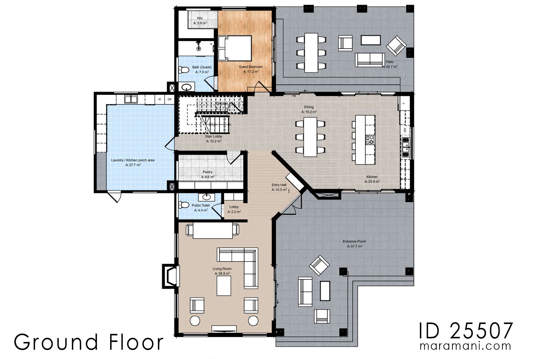 5 Bedroom Farmhouse Plan - ID 25507