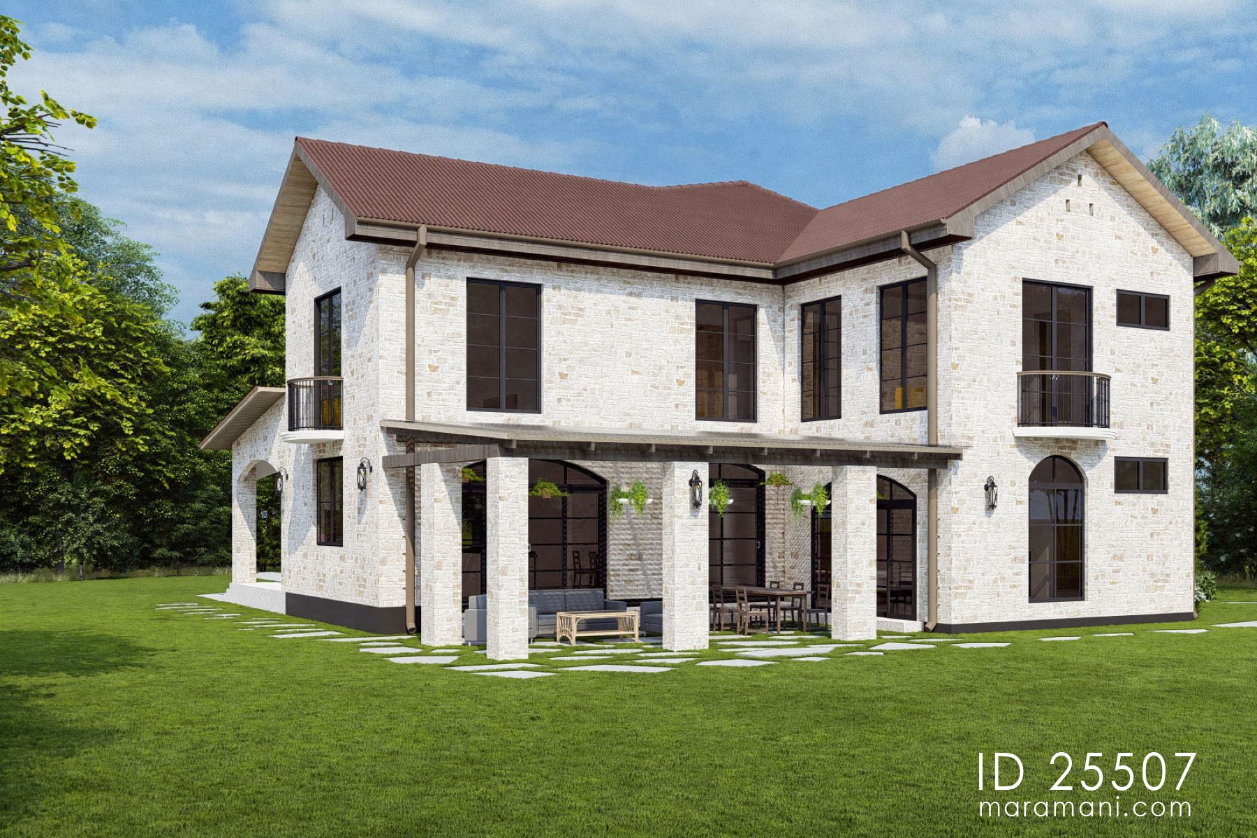 5 Bedroom Farmhouse Plan - ID 25507