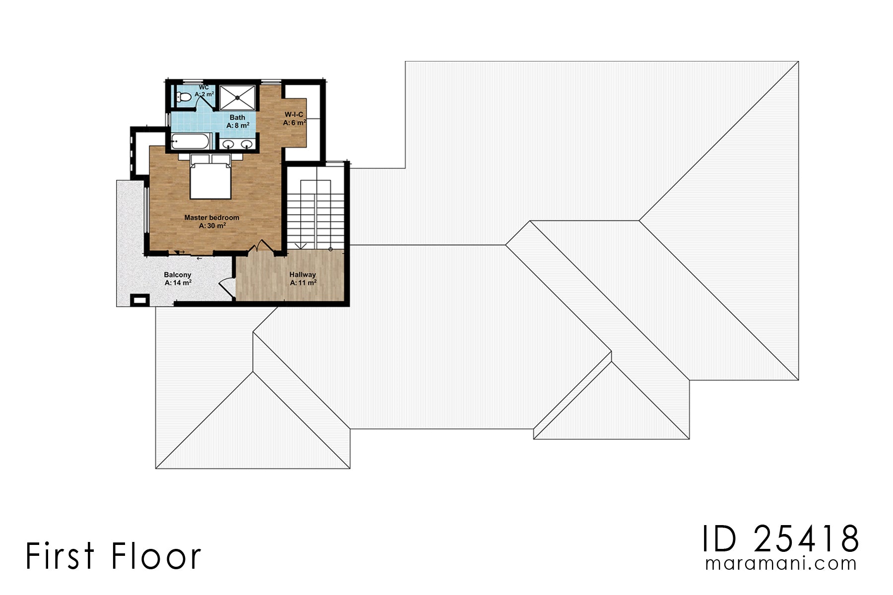 5 Bedroom 4 Bath house plan - ID 25418