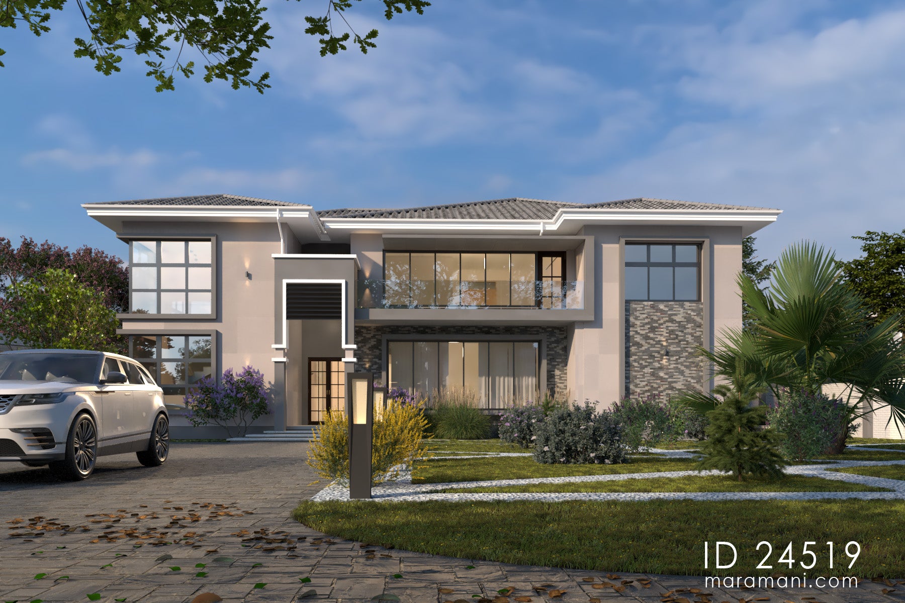 Contemporary 4-bedroom house plan - ID 24519