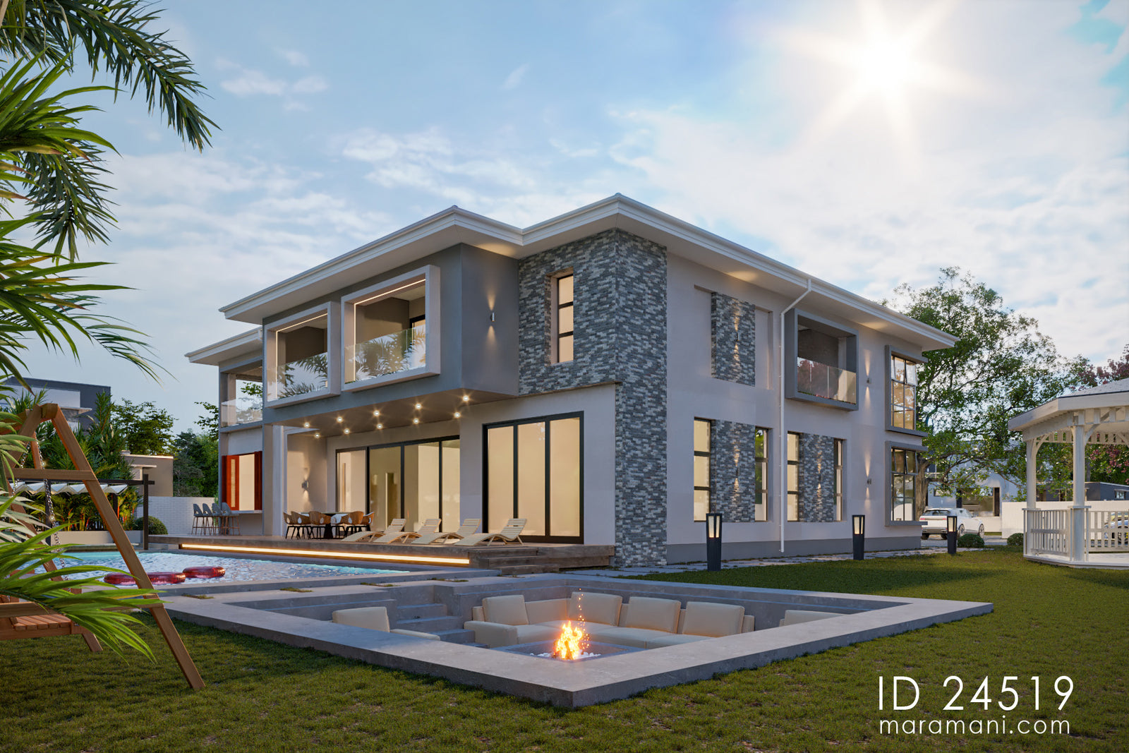 Contemporary 4-bedroom house plan - ID 24519 - Maramani.com