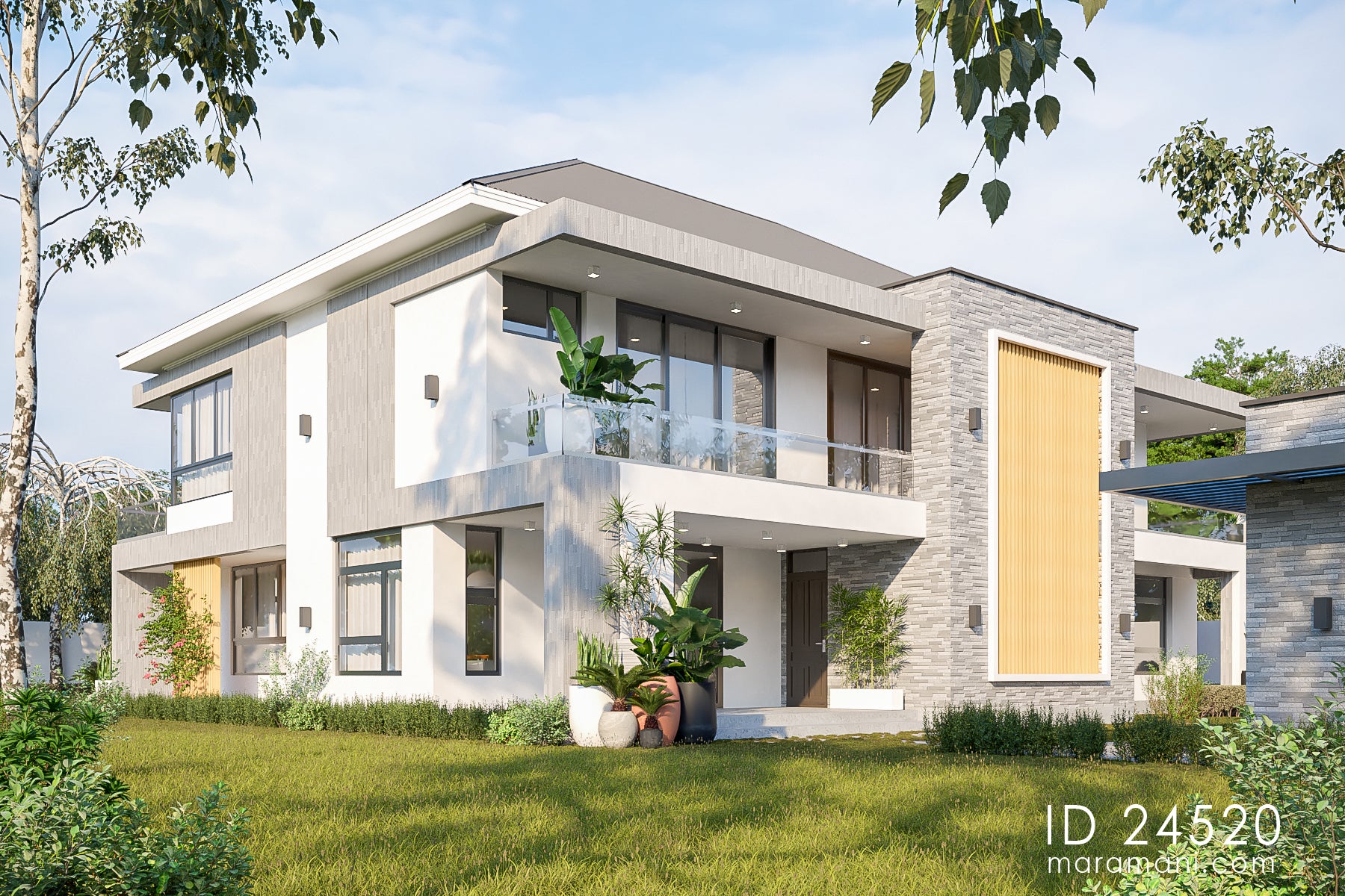 Contemporary 4 Bedroom 5 Bath Plan - ID 24520