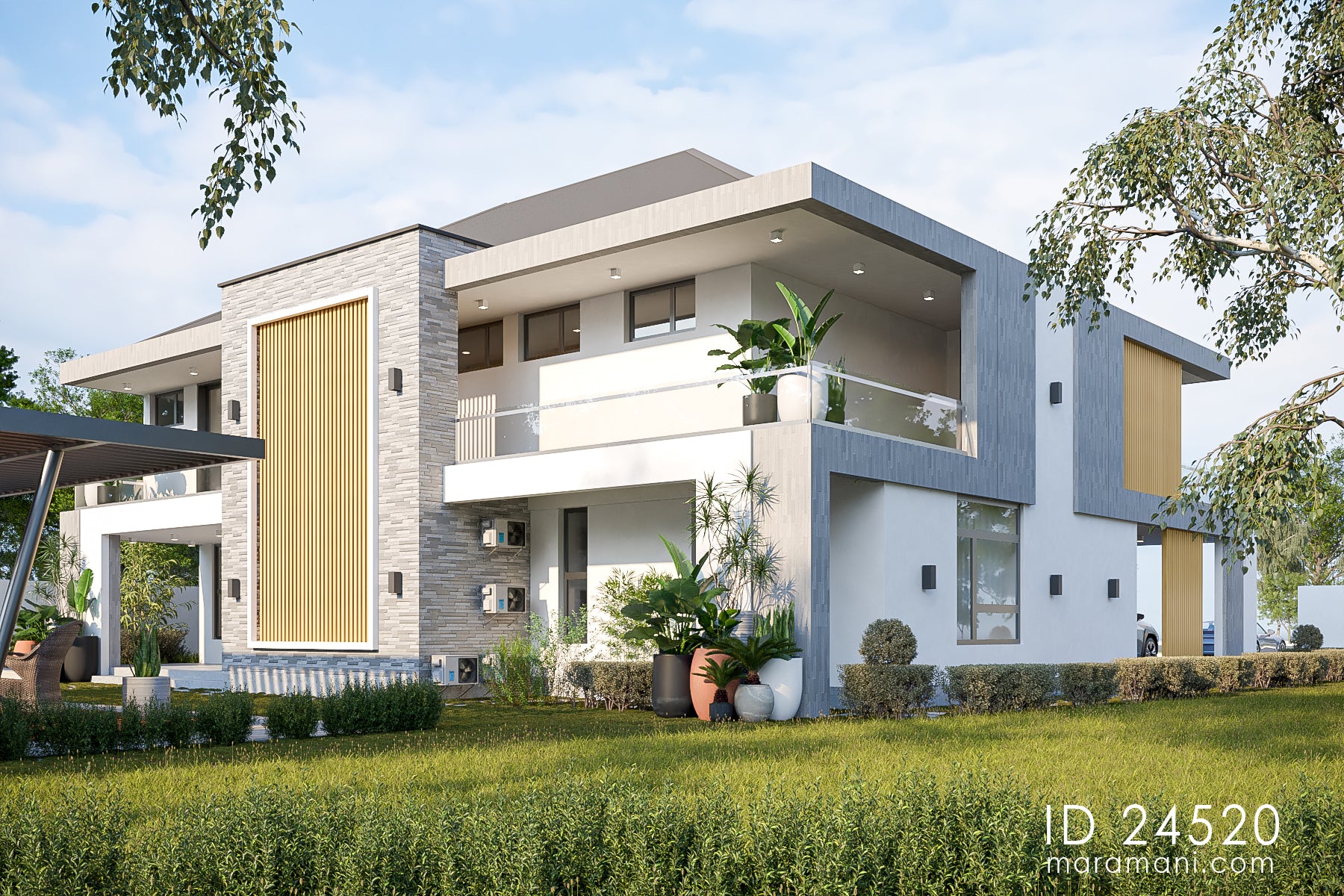 Contemporary 4 Bedroom 5 Bath Plan - ID 24520