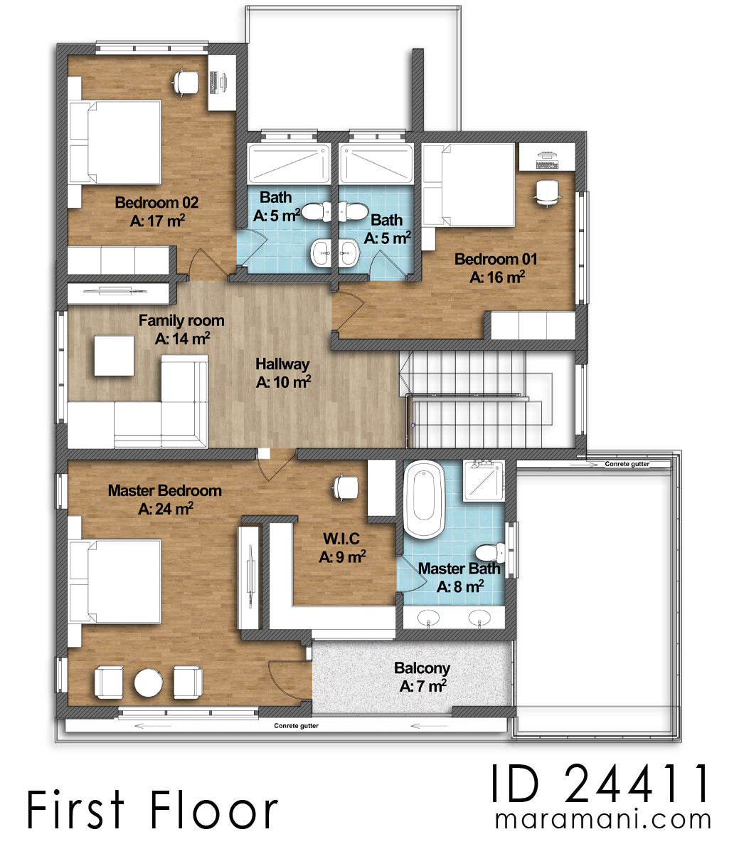 Two-story 4 bedroom house - ID 24411