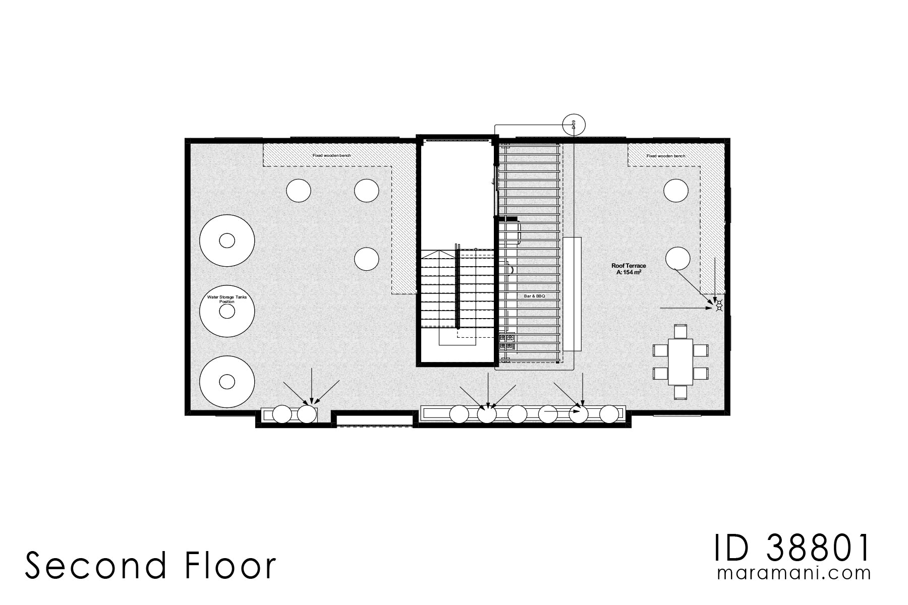 Fourplex 2-Bedroom apartment House Plan - ID 38801