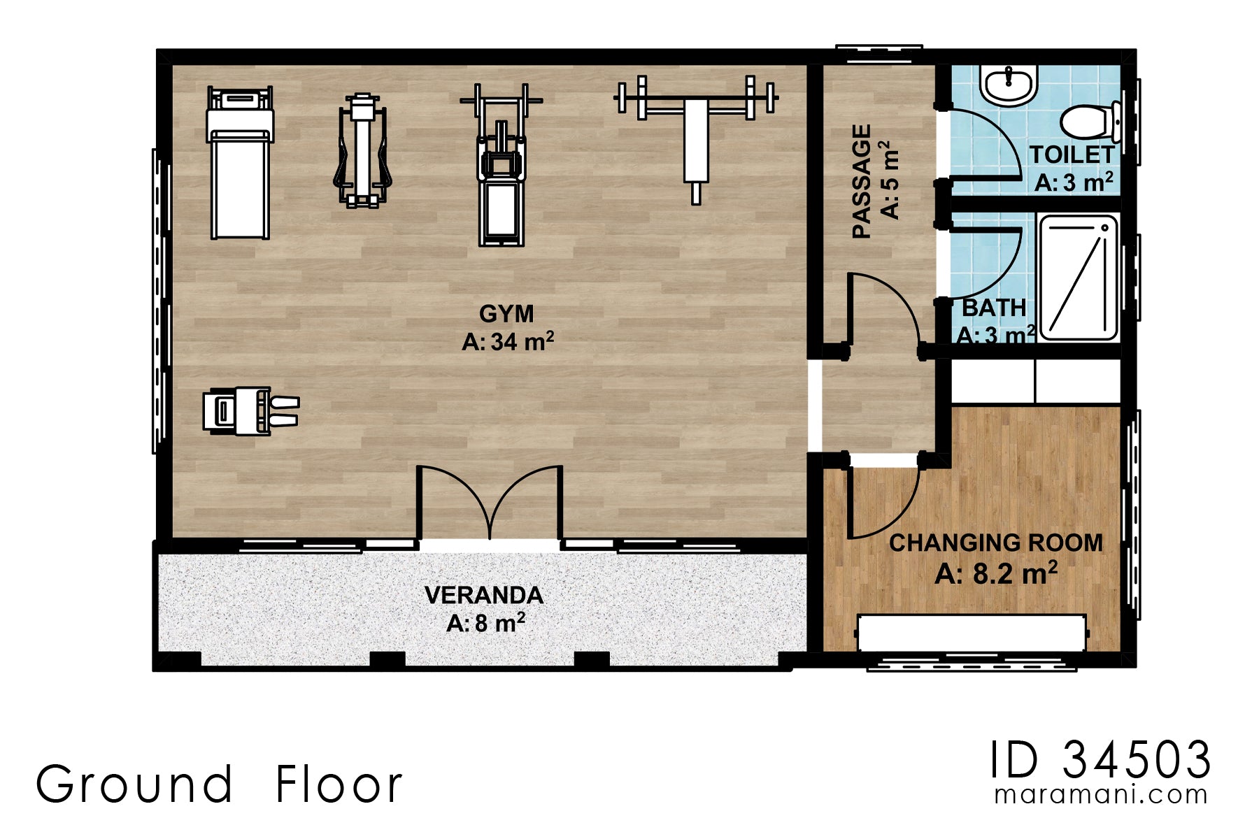 4 Bedroom modern house design - ID 34503