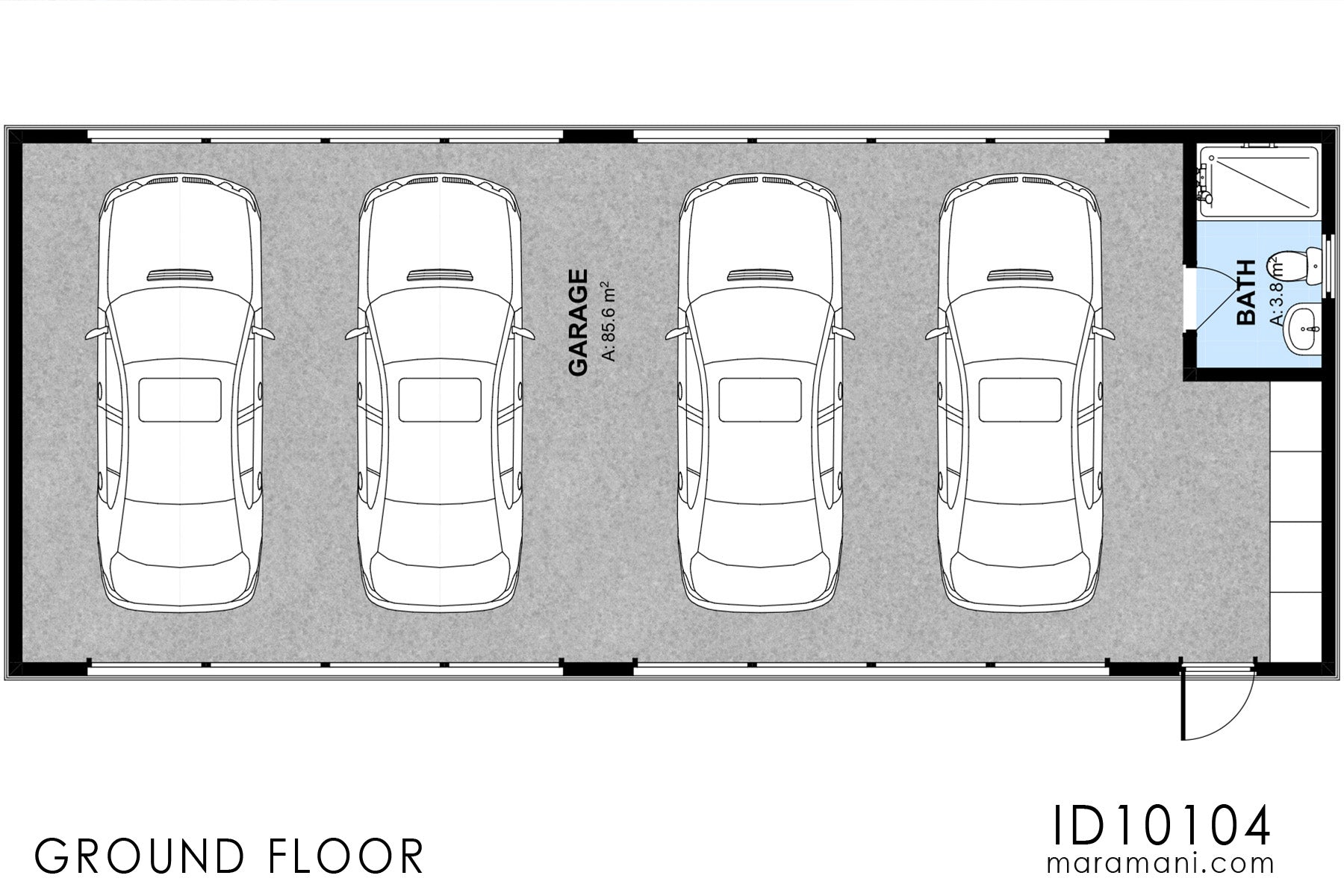 Modern garage plan - ID 10104