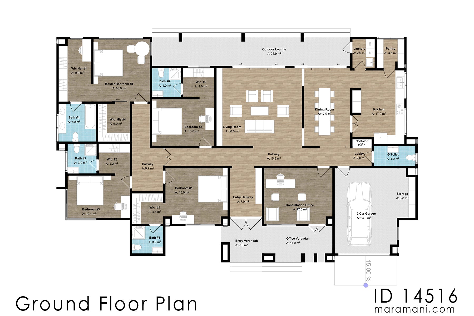 4 Bedroom House Plan - ID 14516