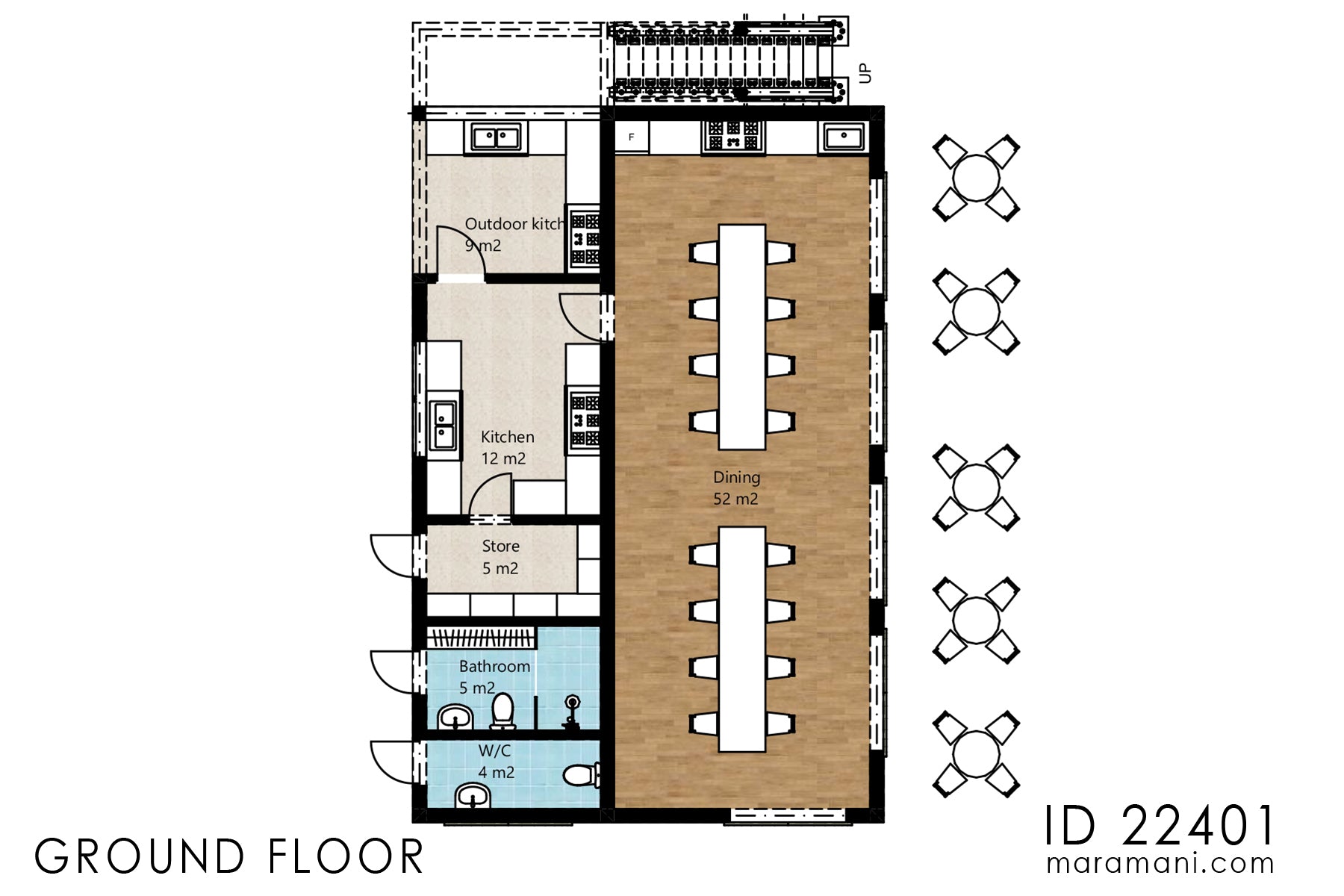 Two-Storey 2 Bedroom House Plan - ID 22401