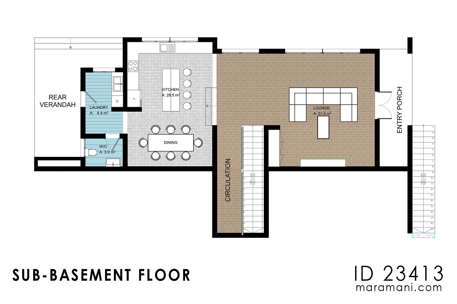 3-bedroom  two-story house plan -ID 23413