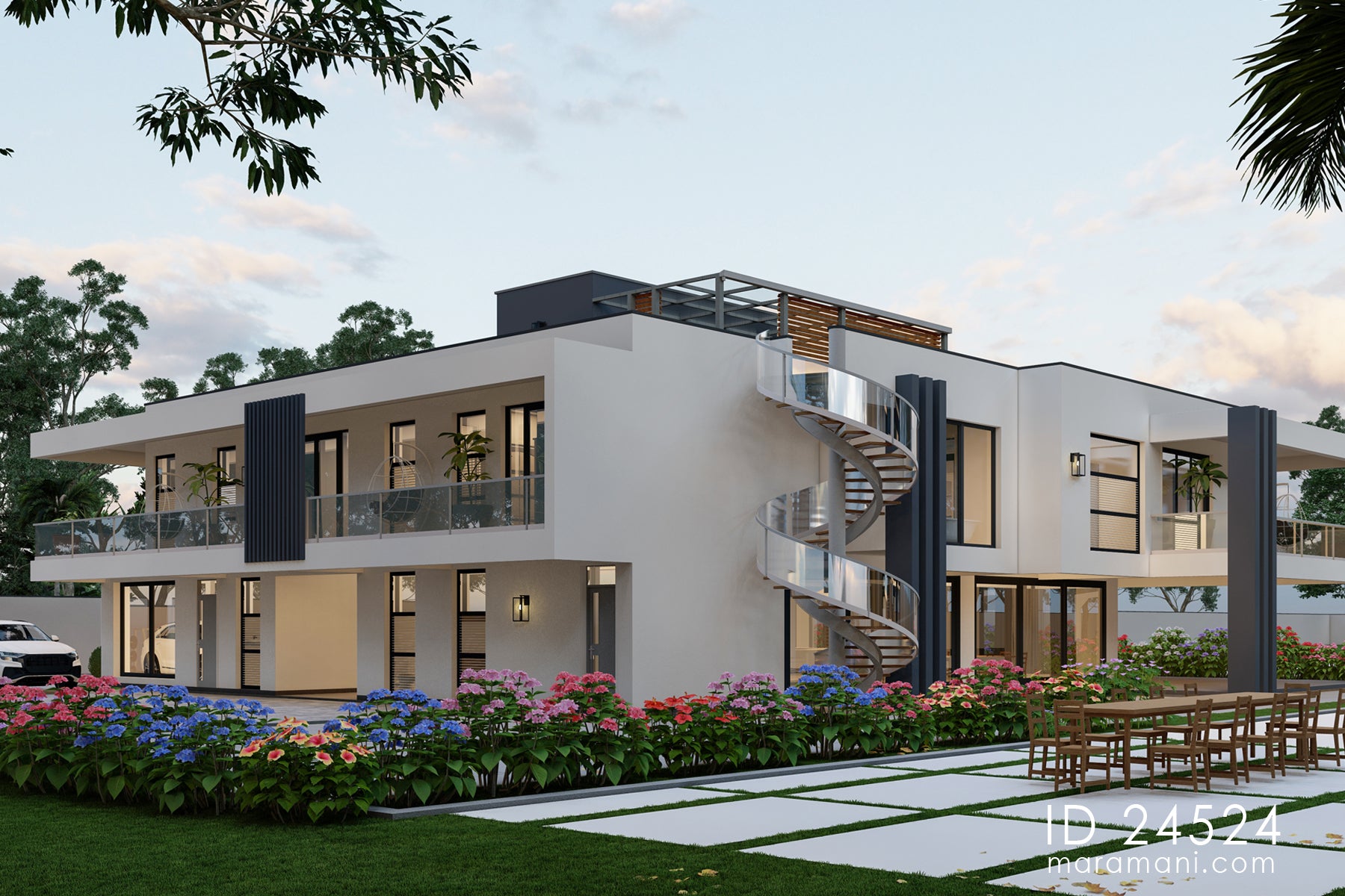 Luxury 4-Bedroom Contemporary House Plan – ID 24524