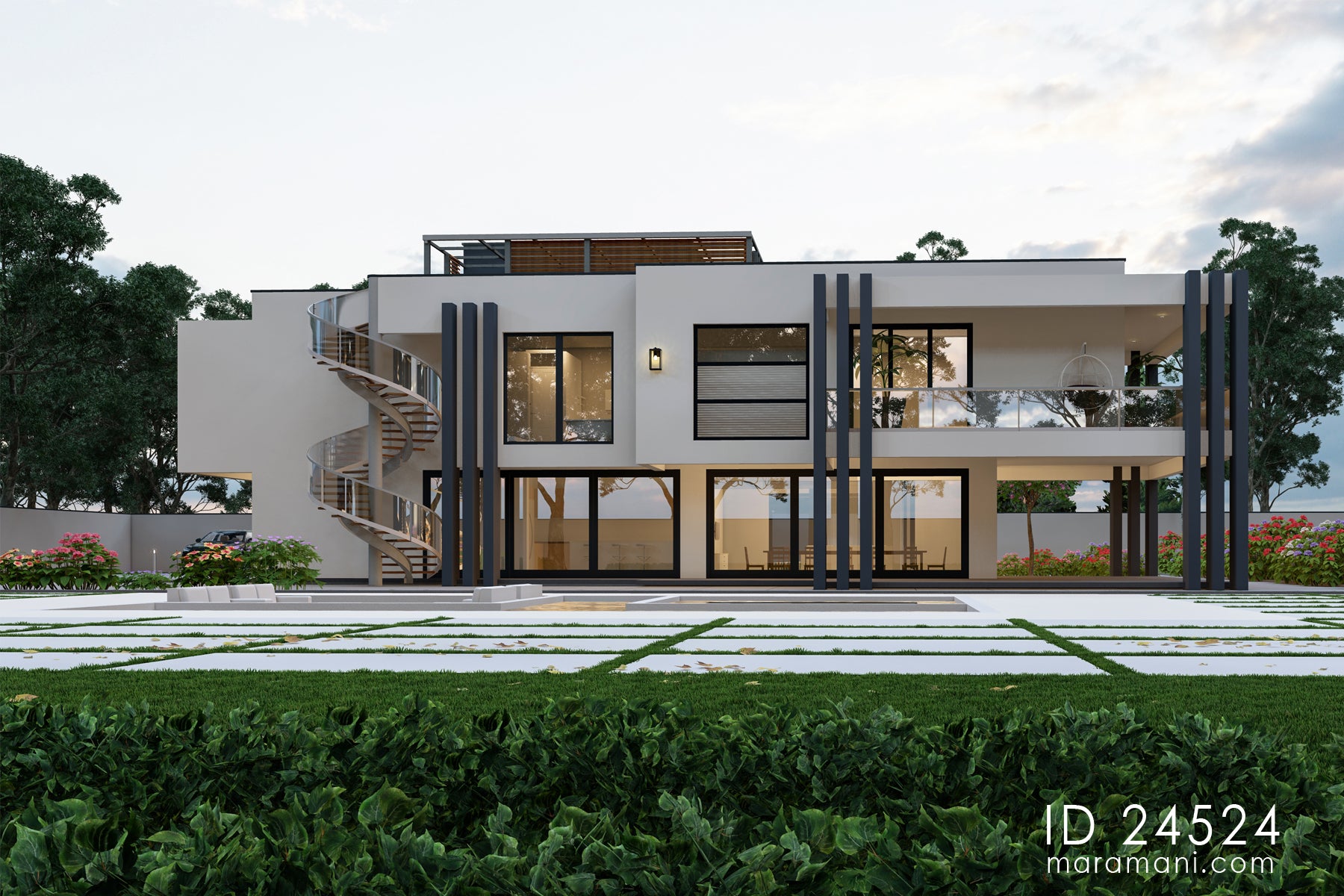 Luxury 4-Bedroom Contemporary House Plan – ID 24524