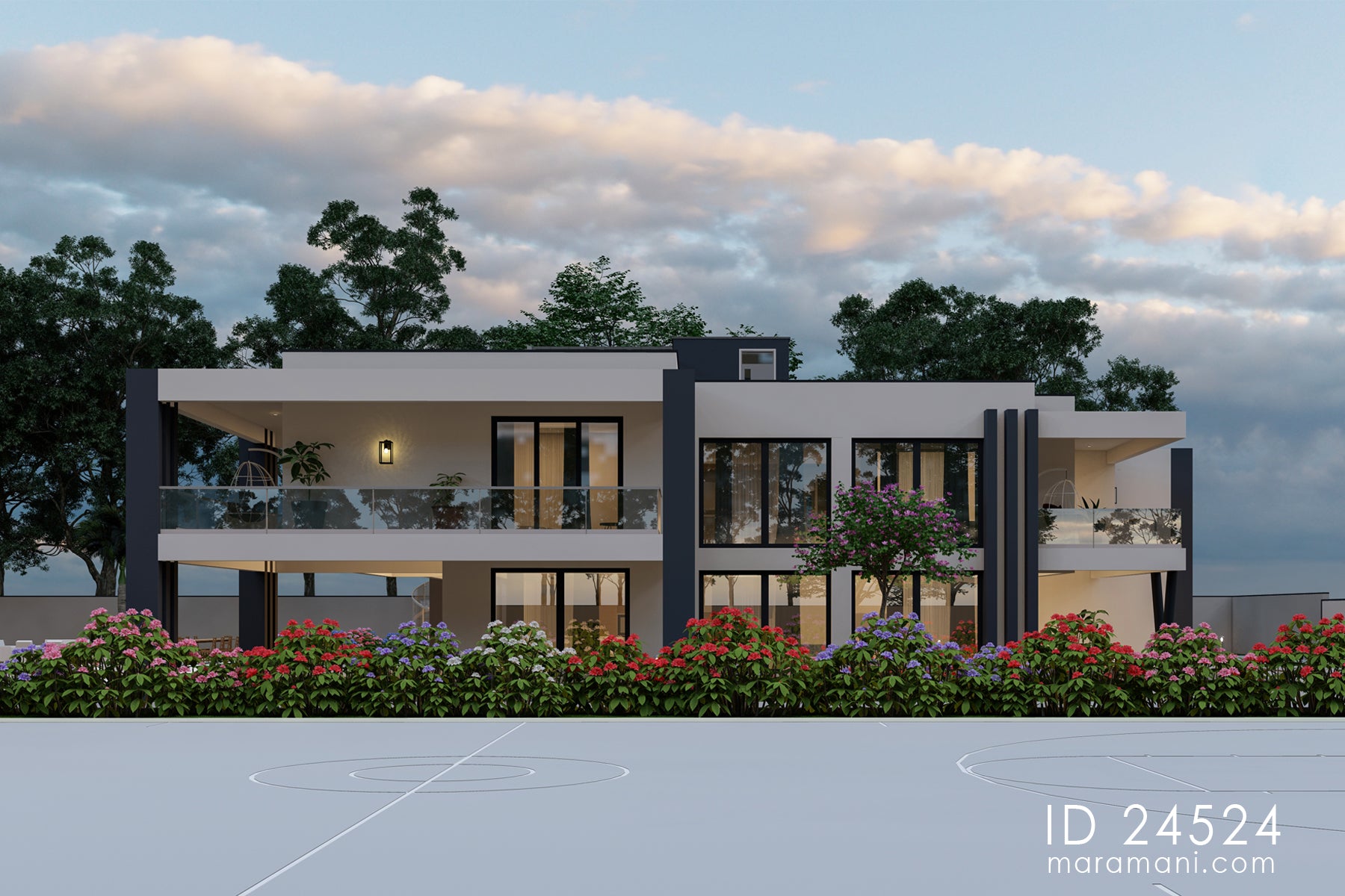 Luxury 4-Bedroom Contemporary House Plan – ID 24524