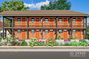 10-Bedroom Multi-Unit Residential Building Plan - ID 29902