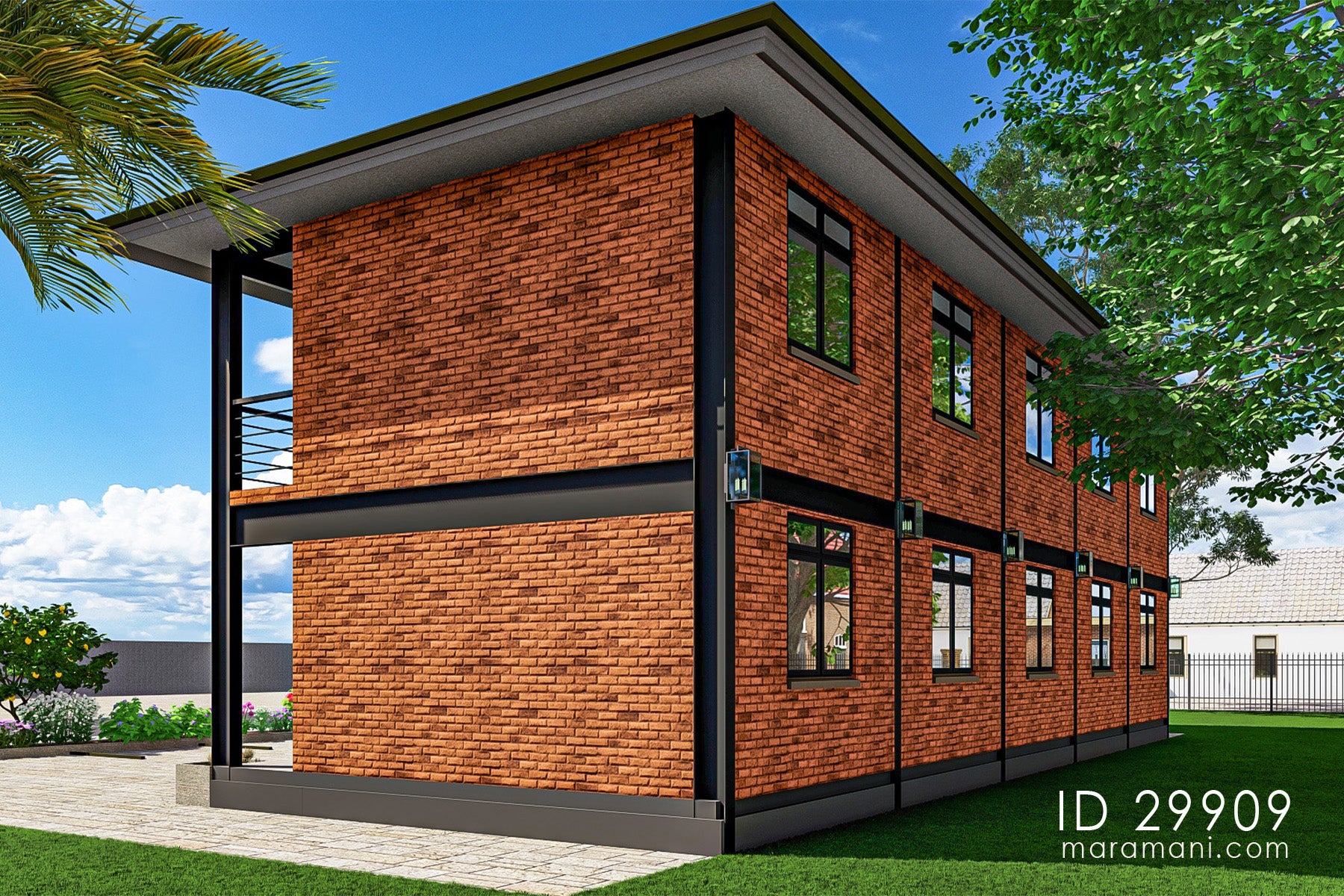 10-Bedroom Multi-Unit Residential Building Plan - ID 29902