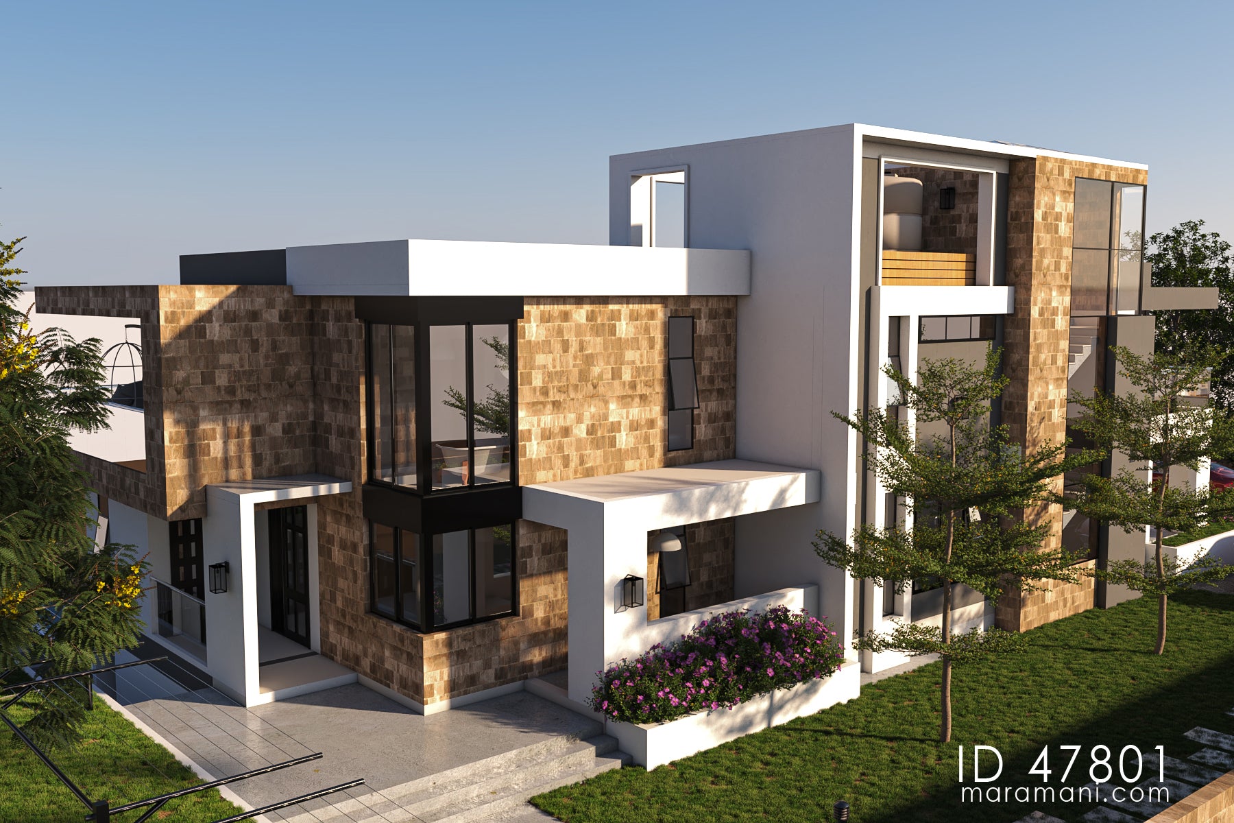 Elegant 7-Bedroom, 4-Story Luxury House Plan – ID 47801