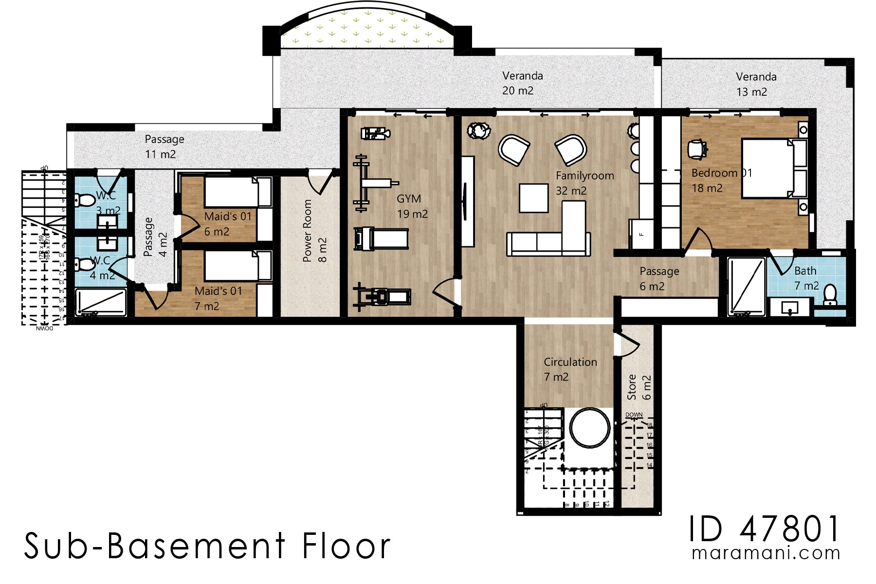 Elegant 7-Bedroom, 4-Story Luxury House Plan – ID 47801