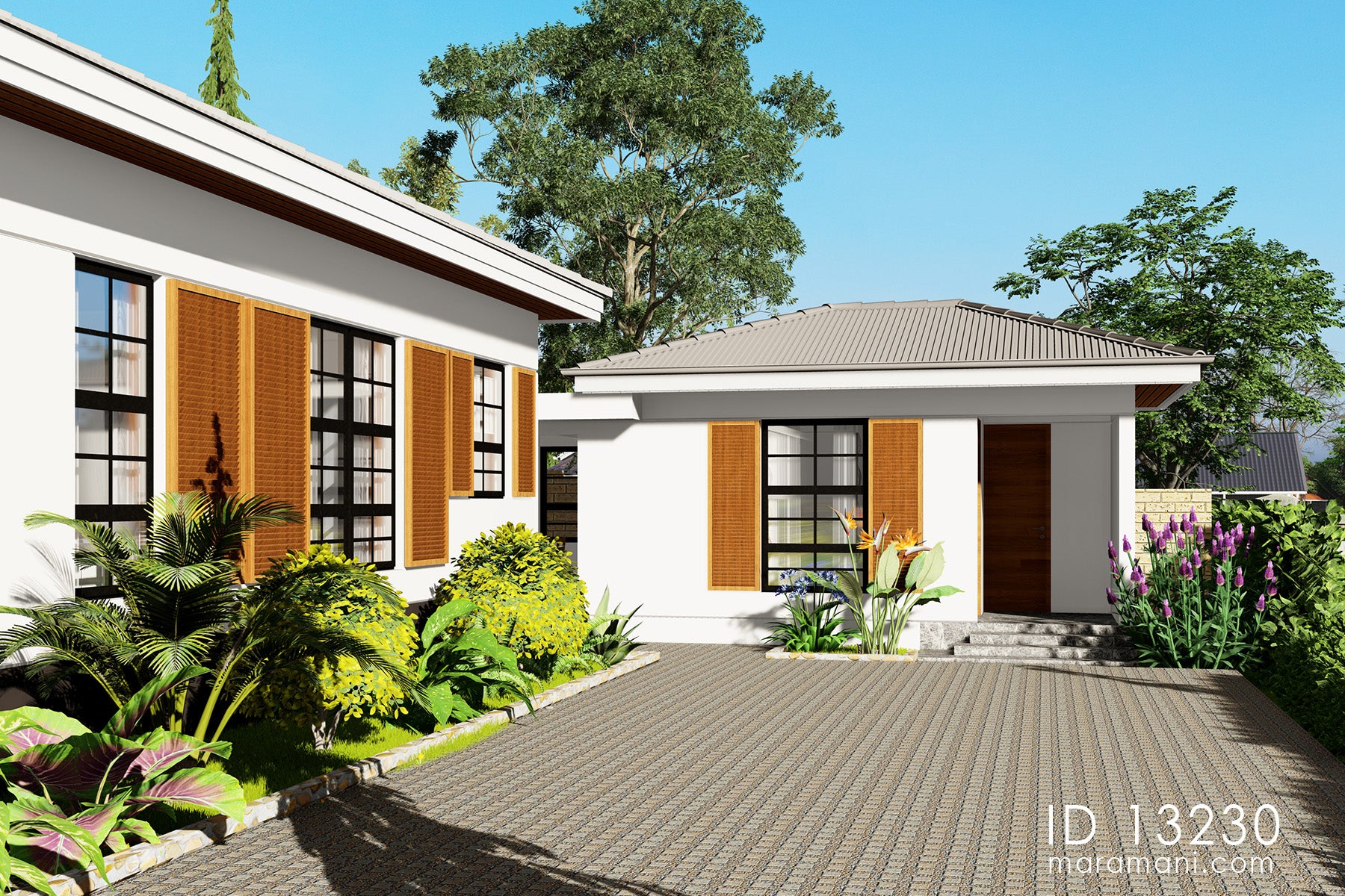 Single-Story 3-Bedroom House Plan - ID 13230