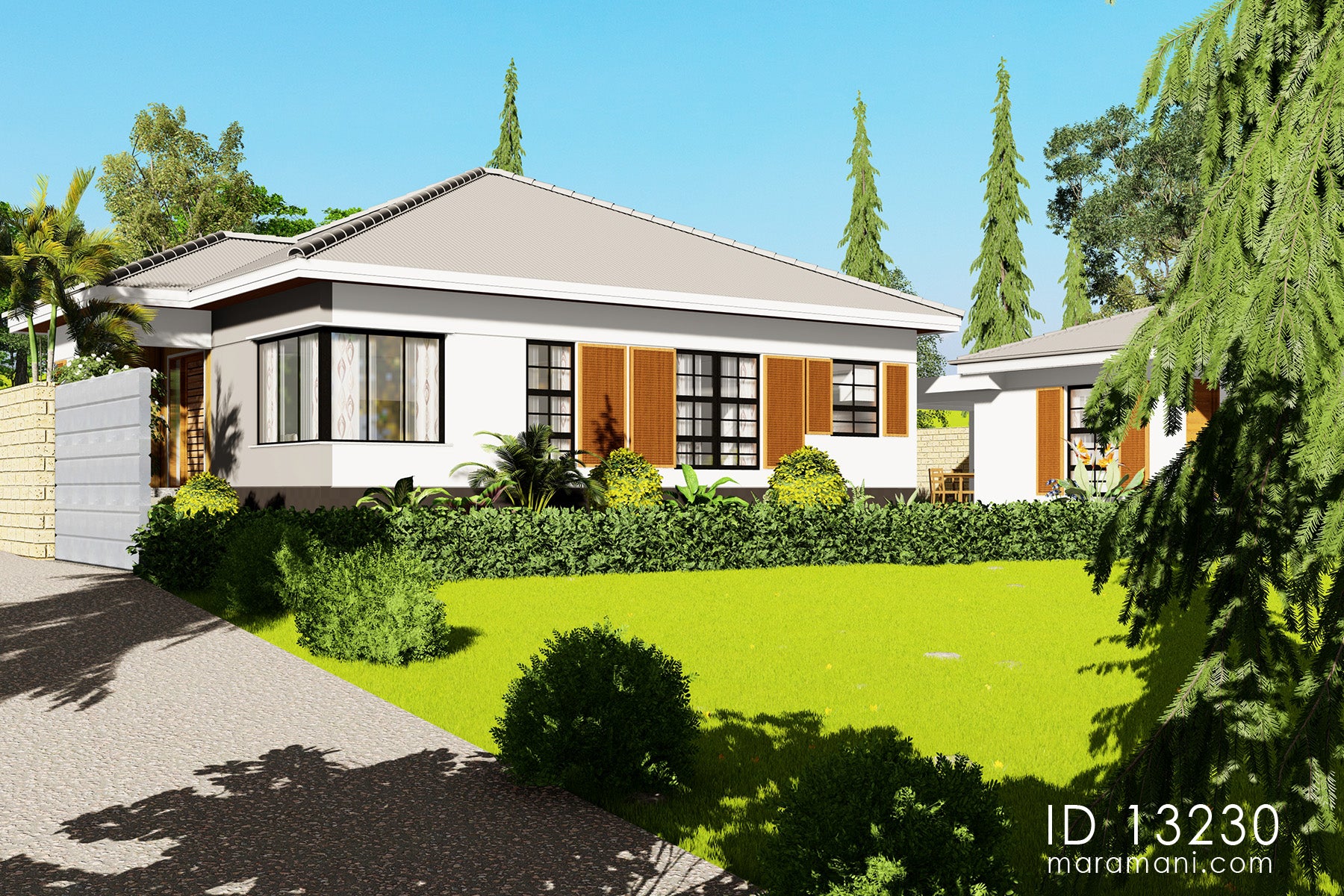 Single-Story 3-Bedroom House Plan - ID 13230