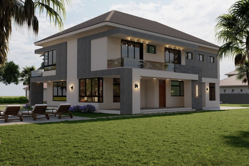 Modern 4 Bedroom Double Storey House - ID 24516 - House Plans by Maramani