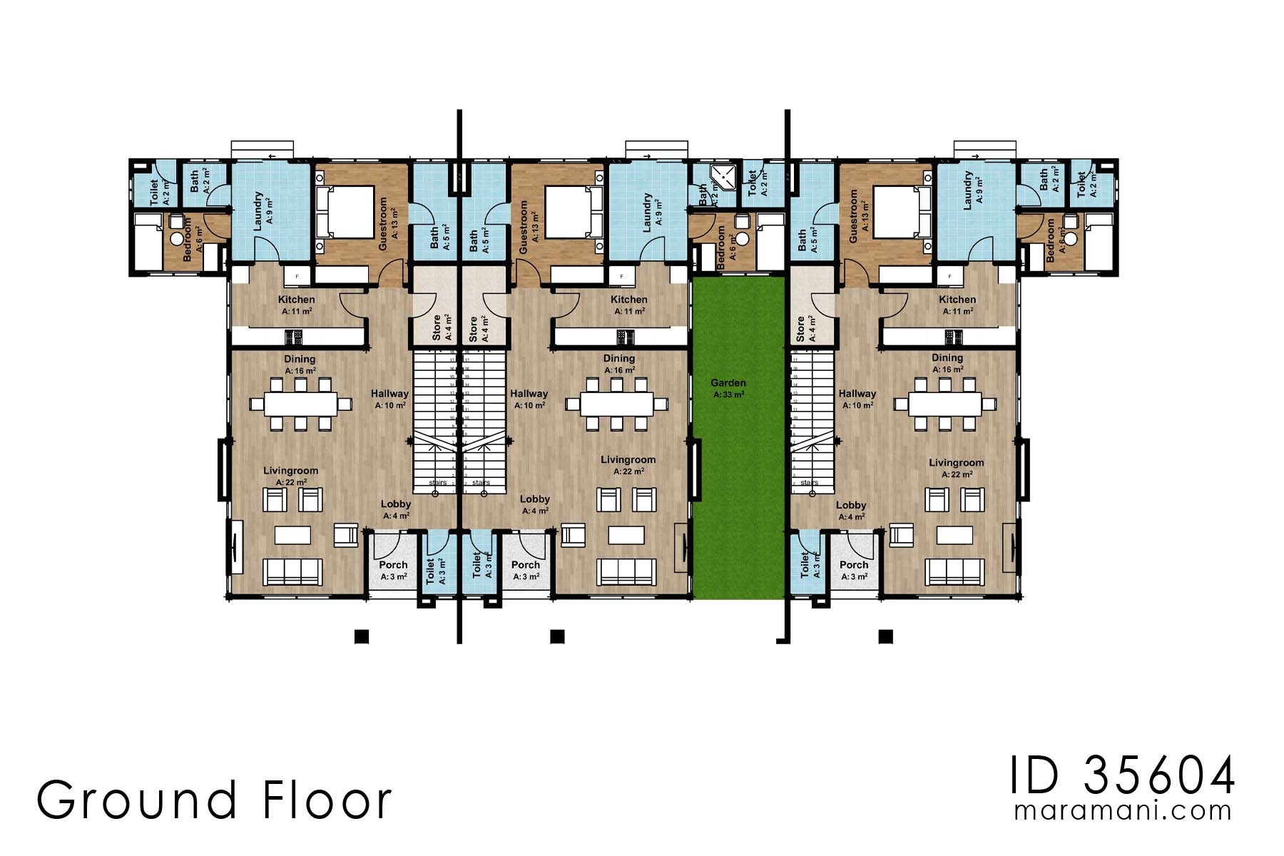 Modern 5 Bedroom Apartment - ID 35604