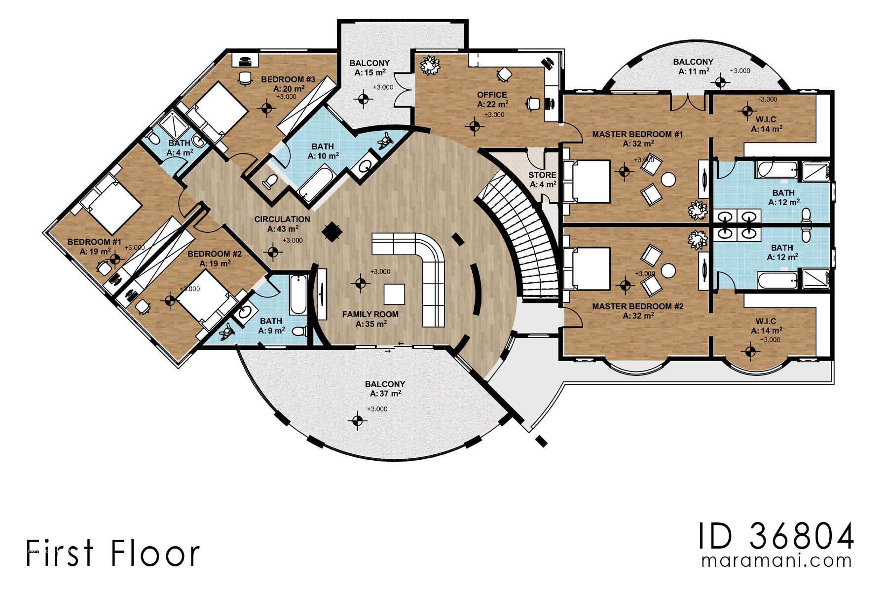 Modern 6 bedroom mansion -  ID 36804