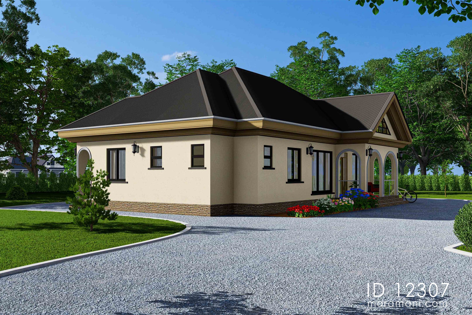 Modern affordable 2-bedroom house plan - ID 12307