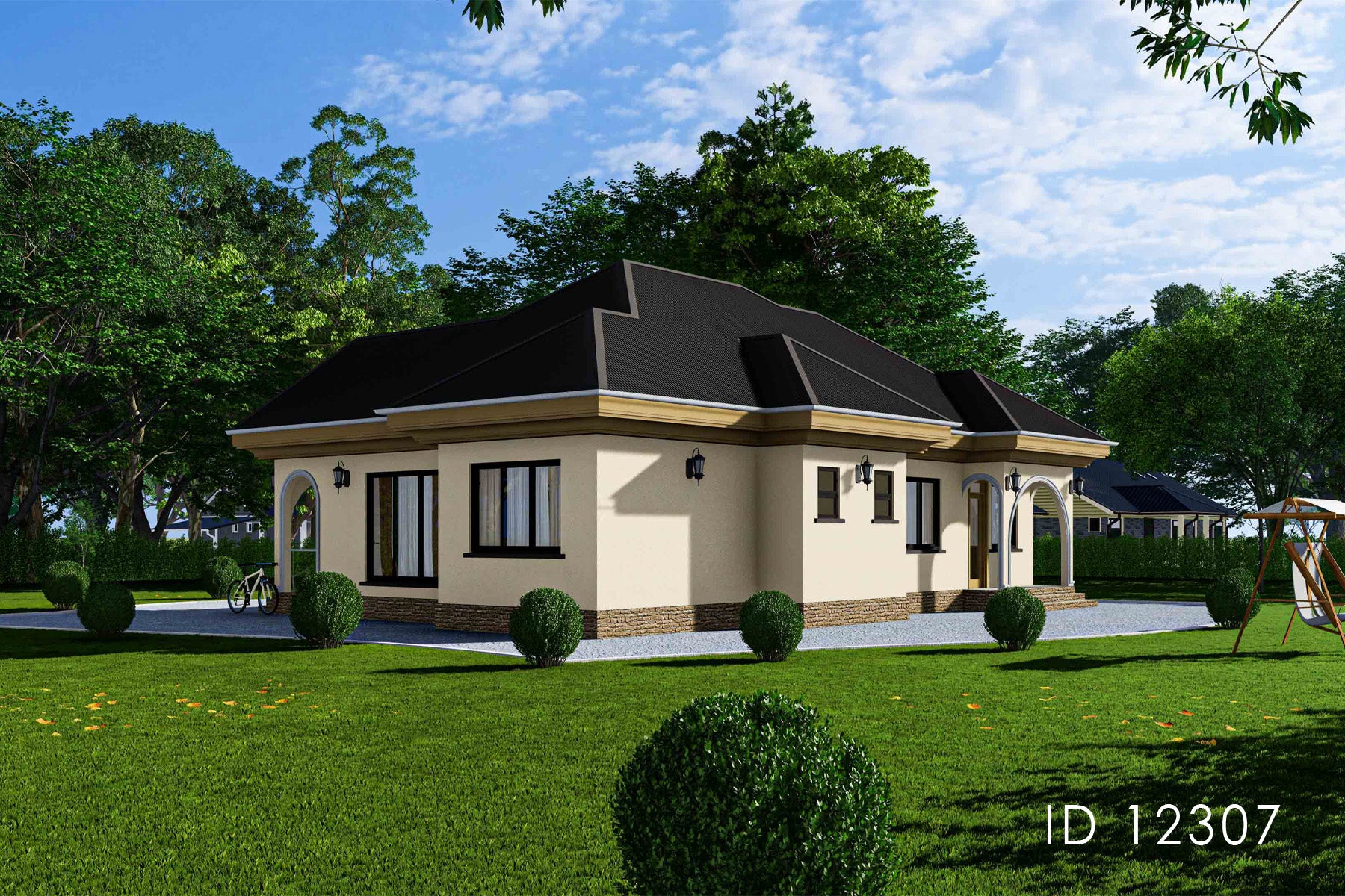 Modern affordable 2-bedroom house plan - ID 12307