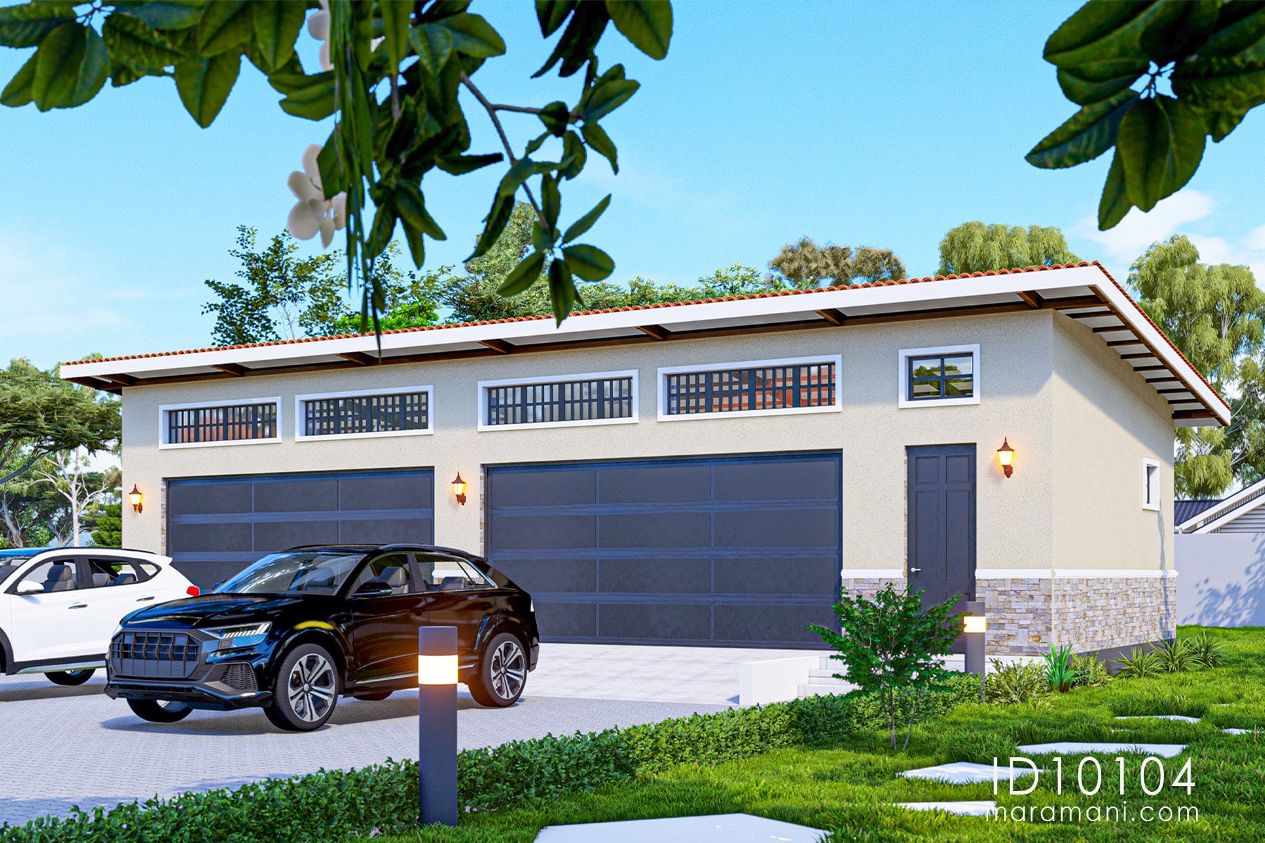 Modern garage plan - ID 10104