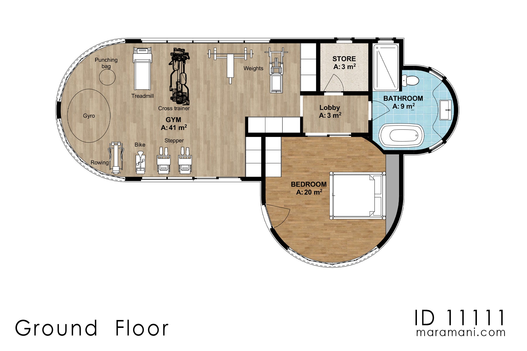 Gym Thatch Roof Design - ID 11111