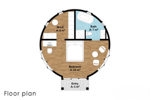 One Bedroom Thatch Roof House - Id 11110 - Plan By Maramani