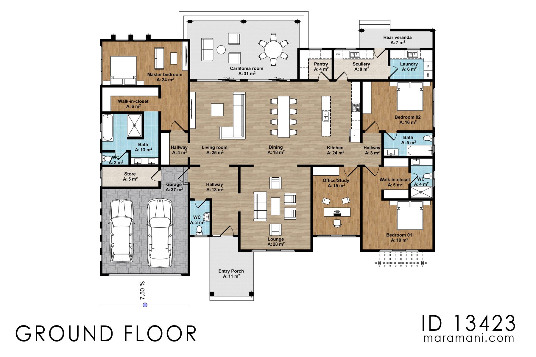 Trendy 3 Bedroom Home - ID 13423