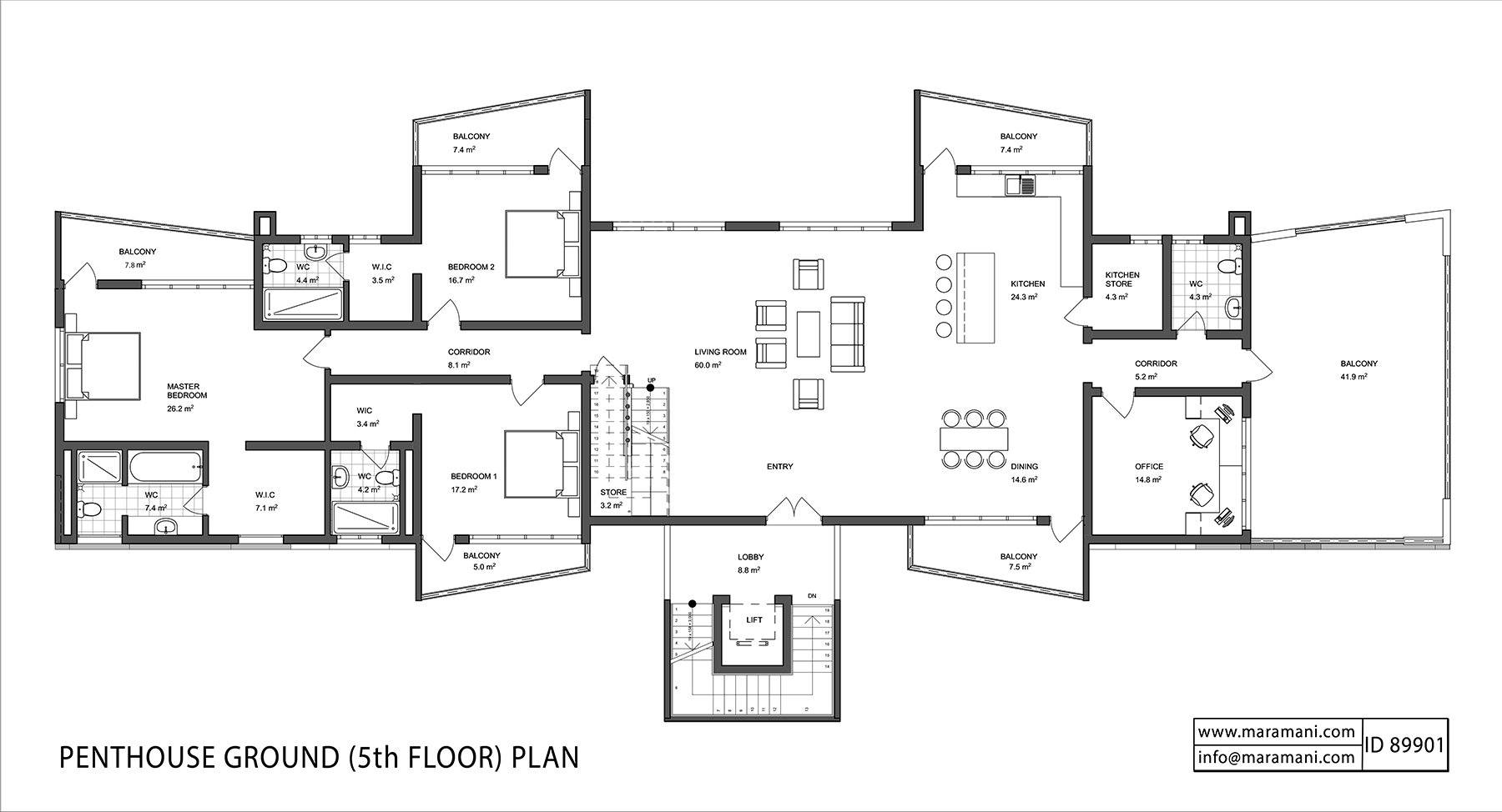 12 flat apartment block - ID 89901