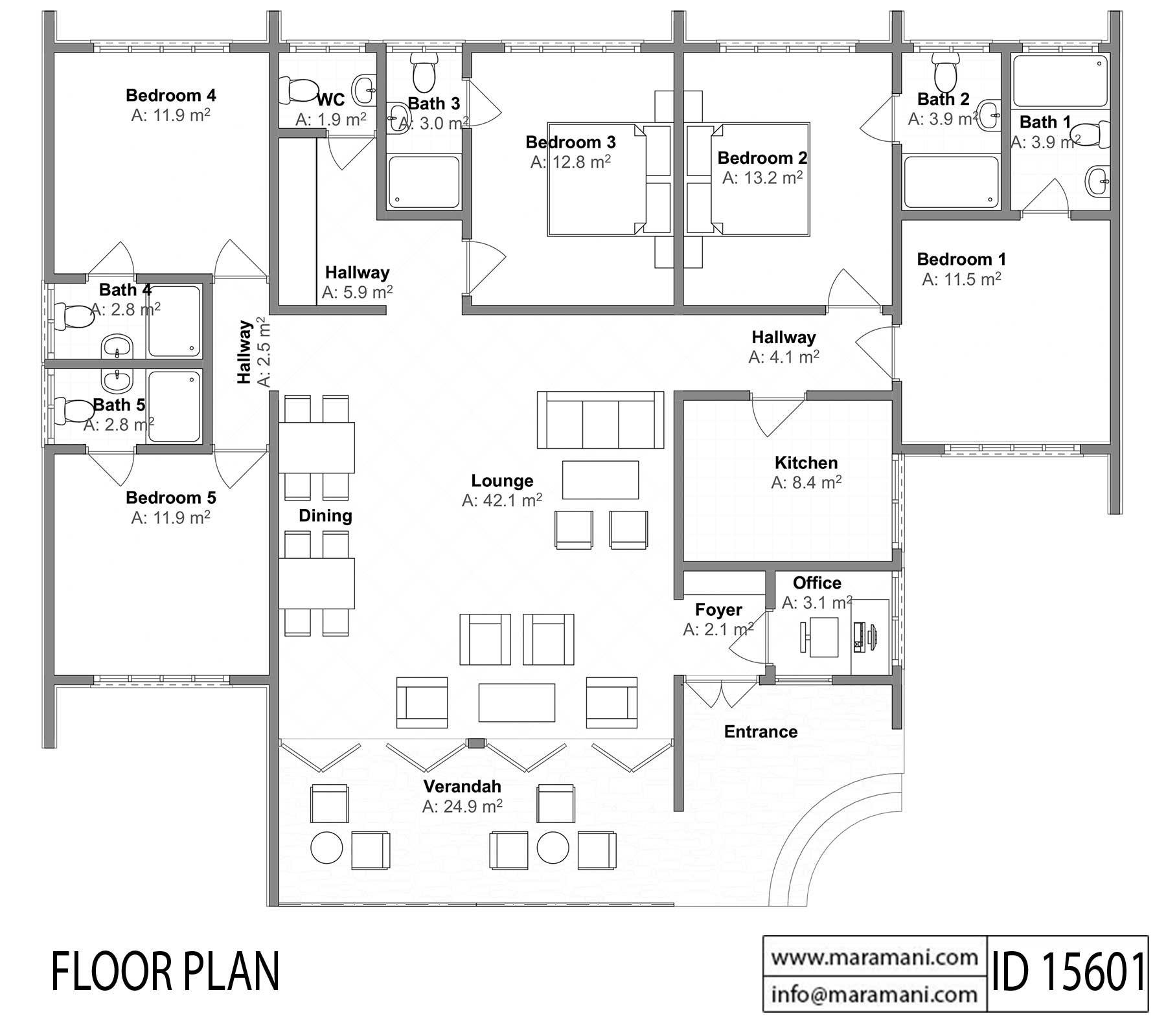 5 Bedroom House Plan - ID 15601