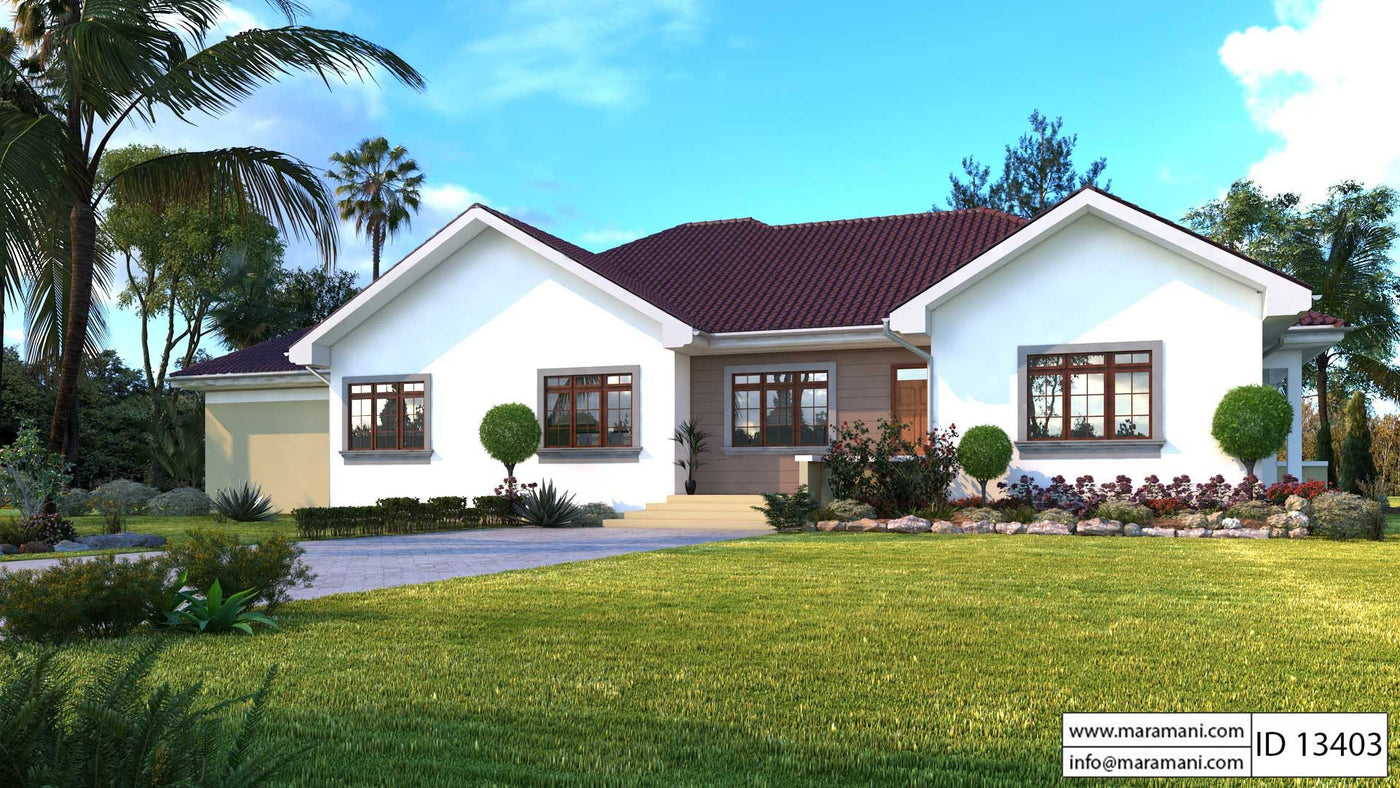 3 Bedroom bungalow with garage - ID 13403 - House Plans by Maramani