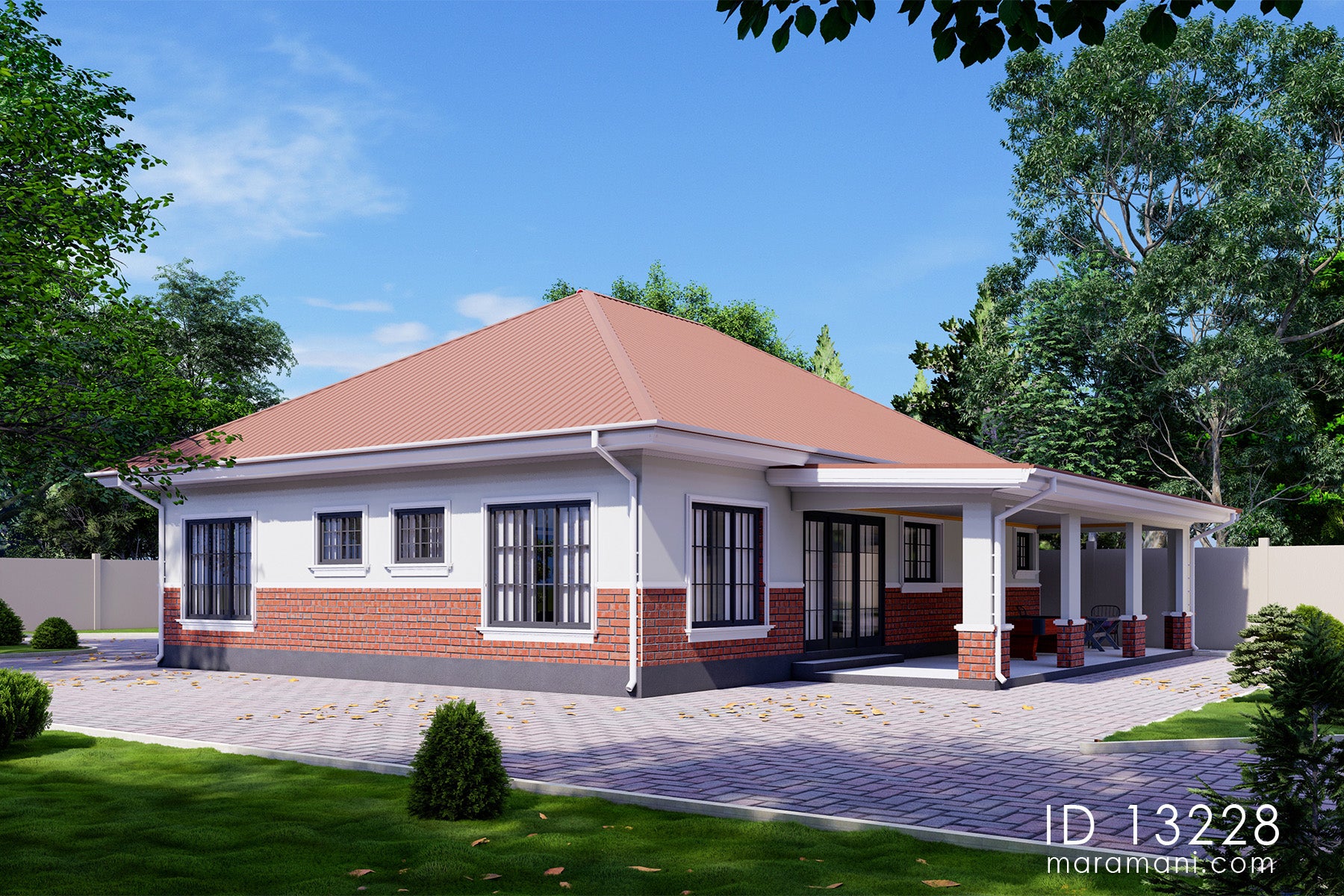 3 bedroom 2 bathroom house design - ID 13228