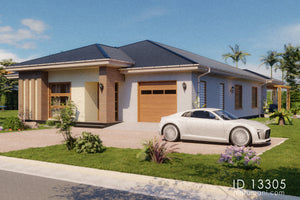 3 bedroom house design - ID 13305