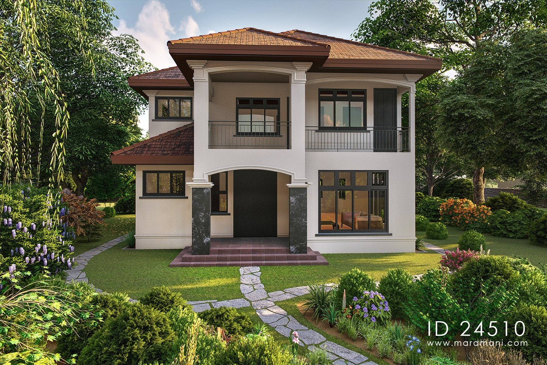 4 bedroom plan in tropical garden setting - ID 24510