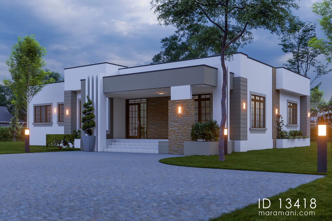 A contemporary 3 bedroom House - ID 13418 - Plans by Maramani.com