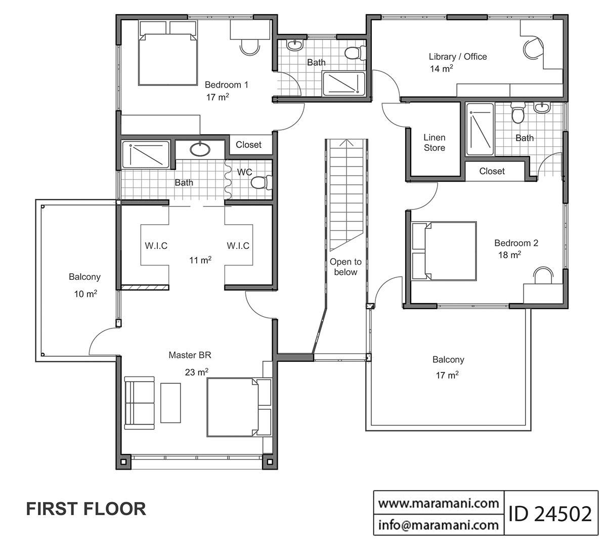 4 Bedroom Modern House Plan - ID 24502