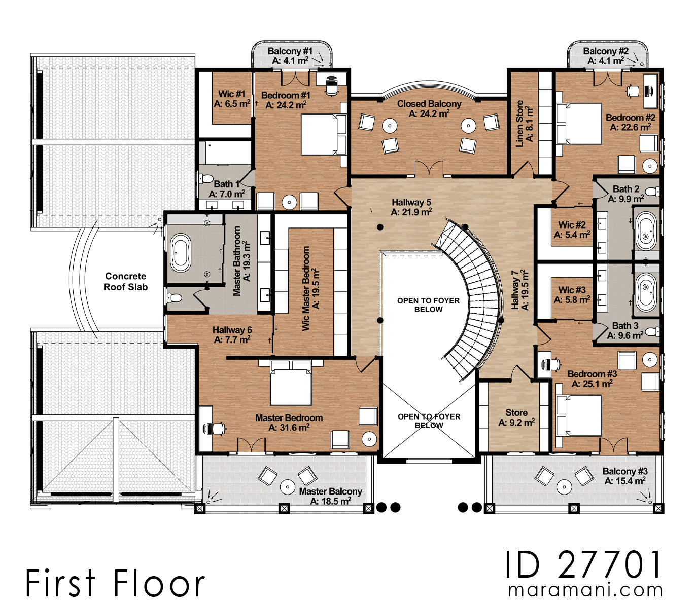 Modern 7 bedroom classical house - ID 27701