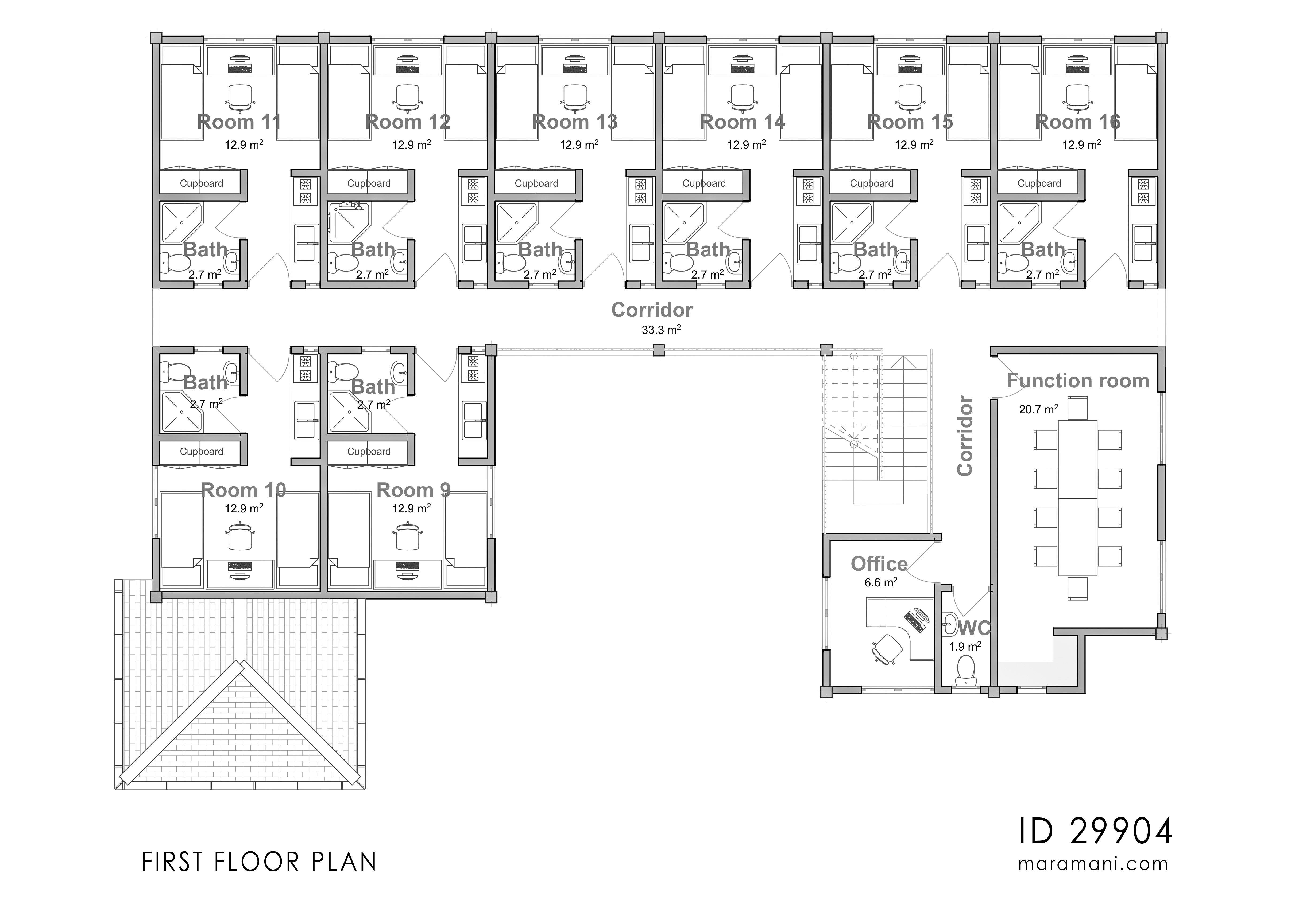 Hostel Building Design - ID 29904