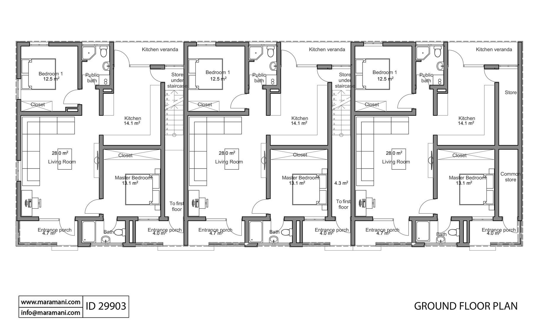 Apartment Building Floor Plan - ID 29903