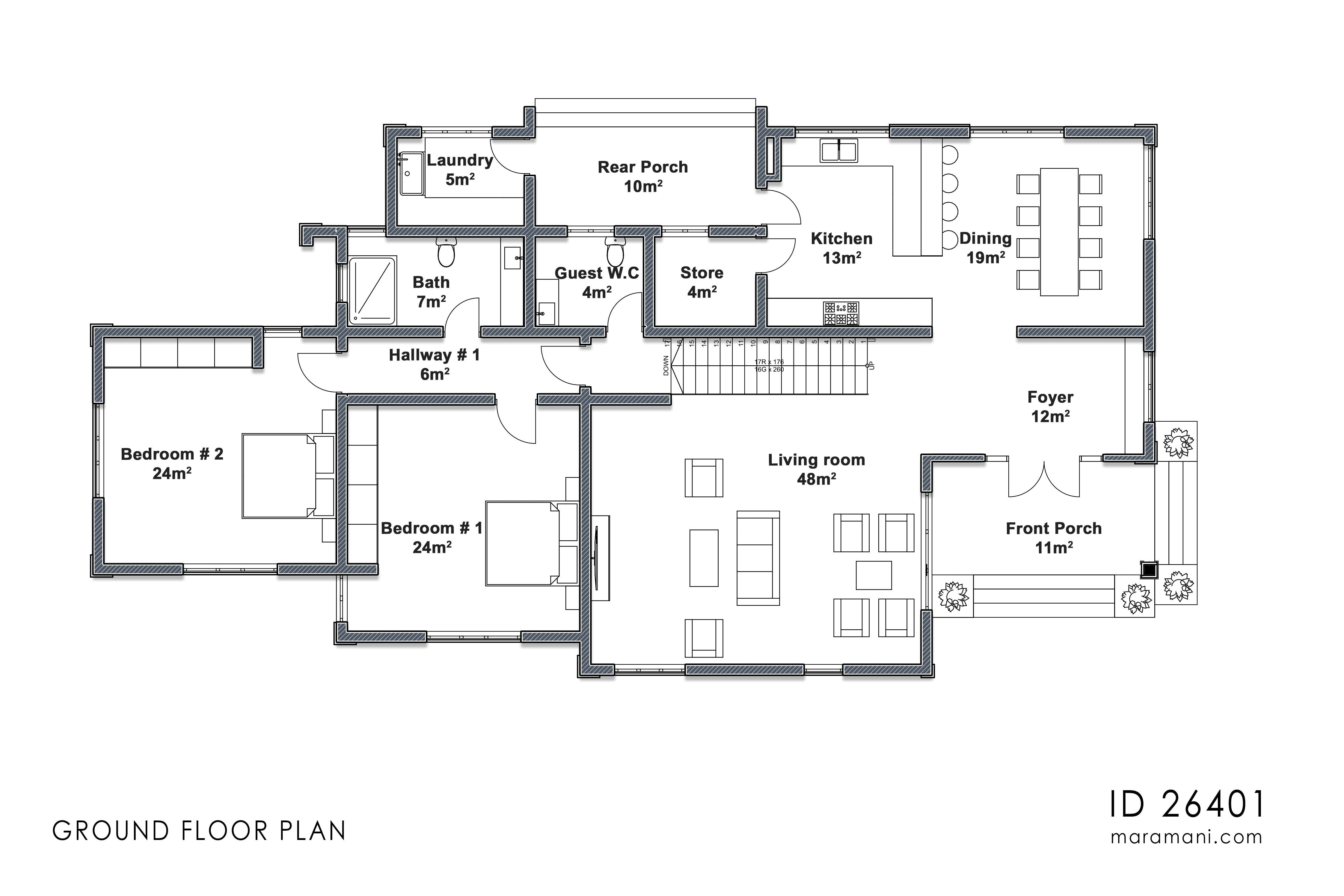 6 Bedroom house plan - ID 26401