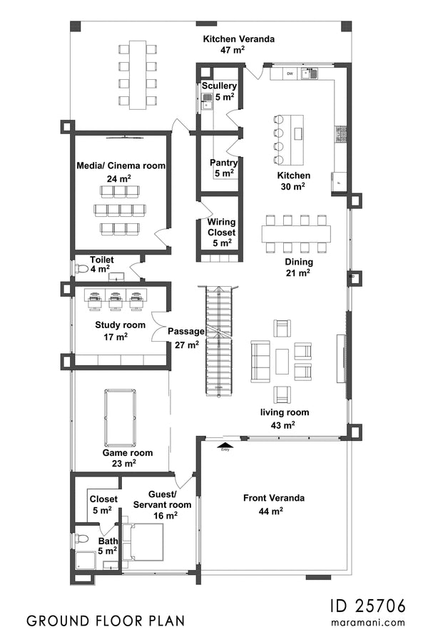 Modern 5 Bedroom Mansion - ID 25706