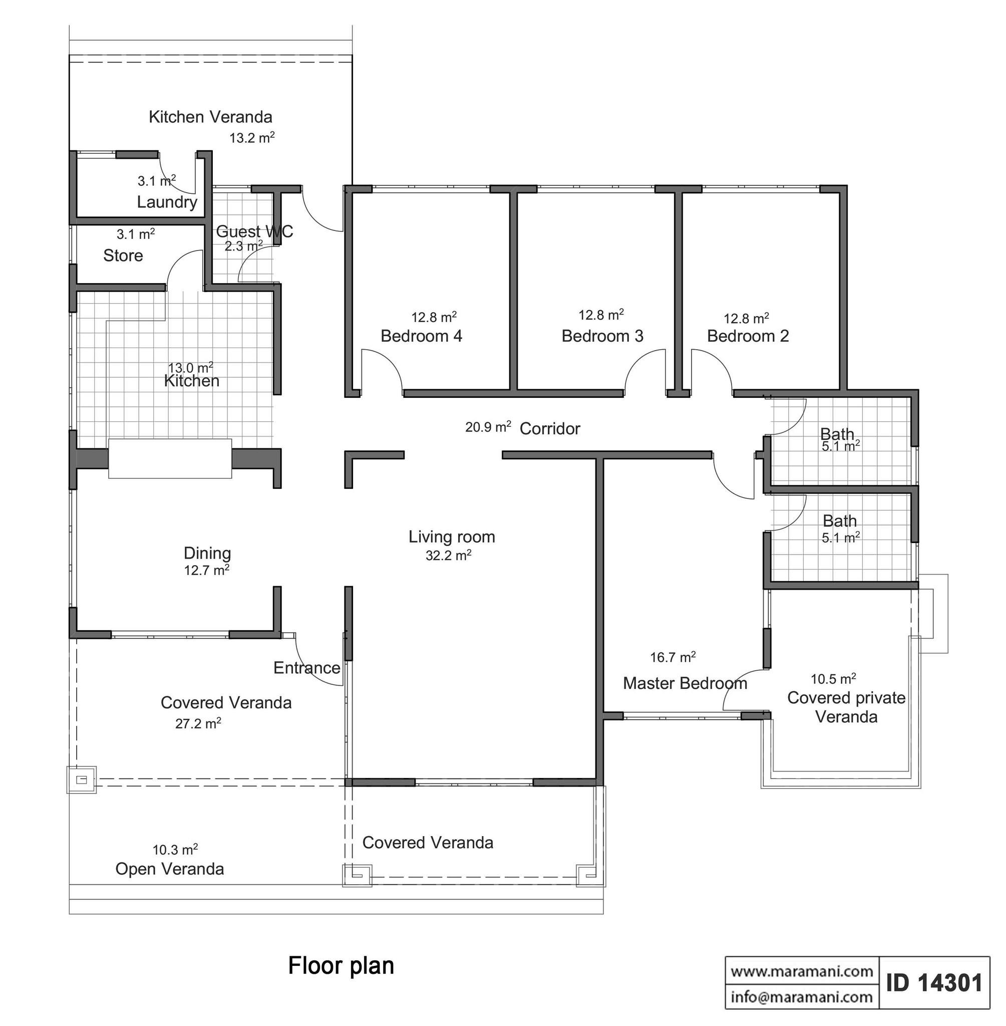 4 Bedroom House Plan - ID 14301